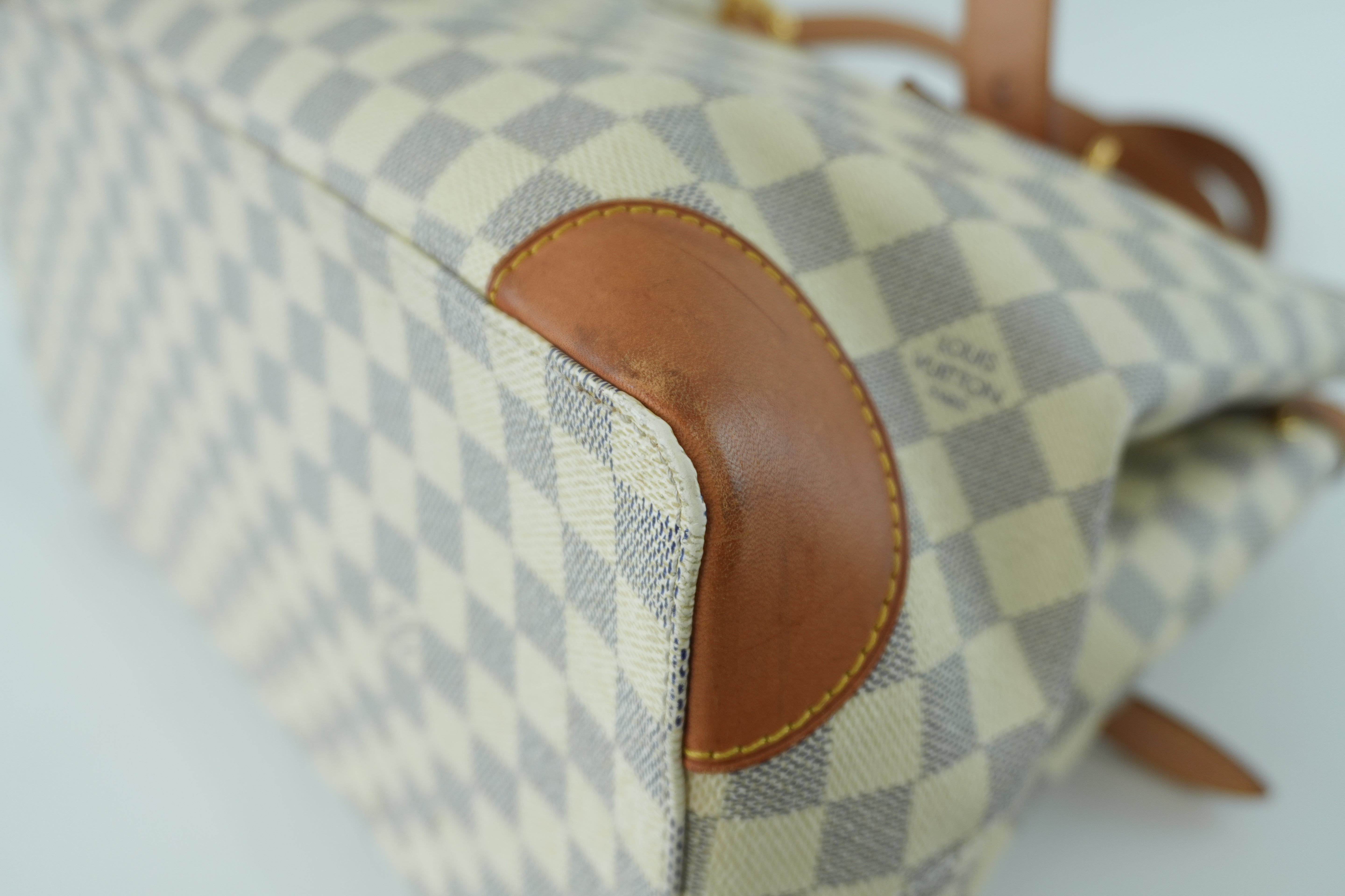 Louis Vuitton Damier Azur Hampstead MM Shoulder Tote Bag Used