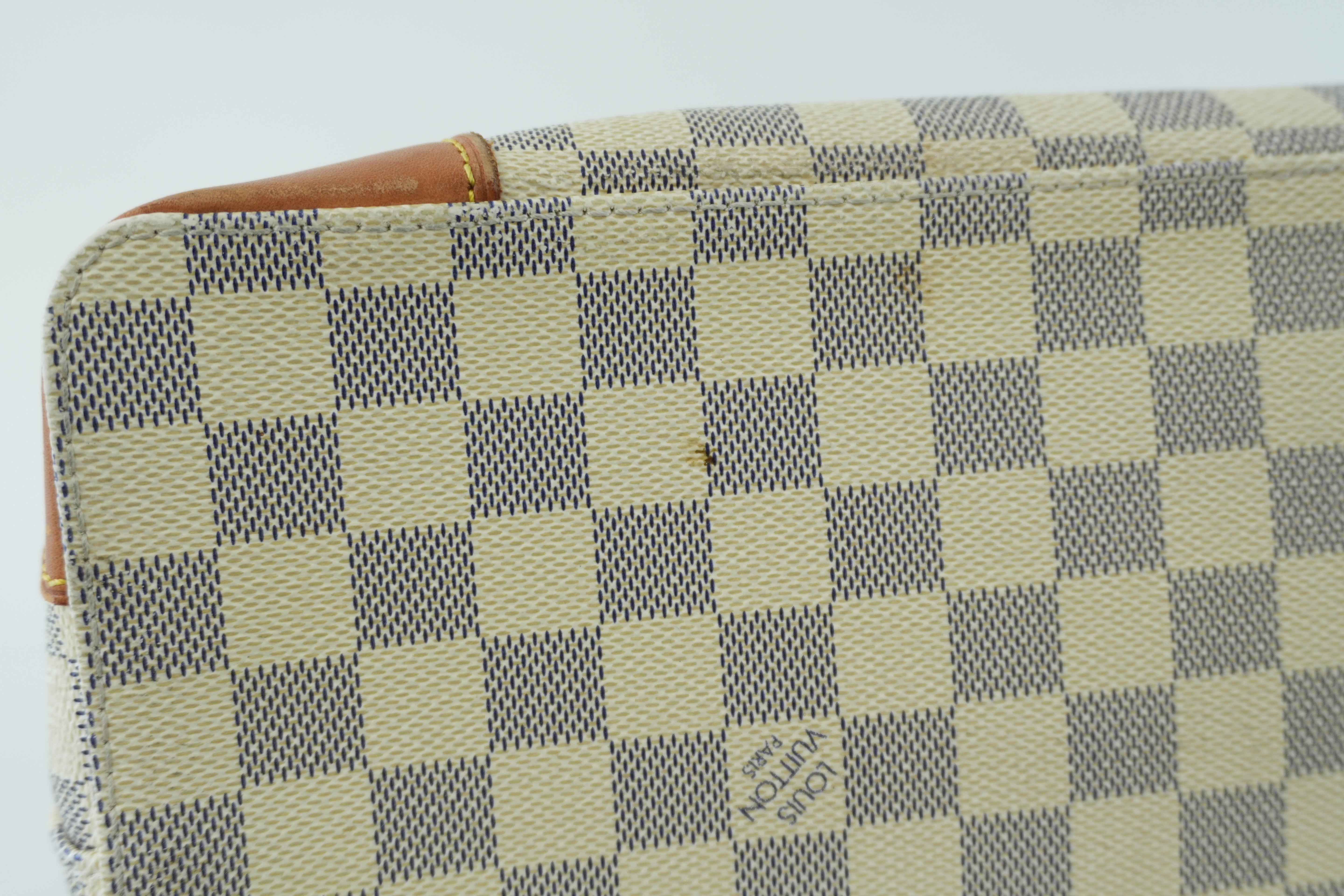 Louis Vuitton Damier Azur Hampstead MM Shoulder Tote Bag Used