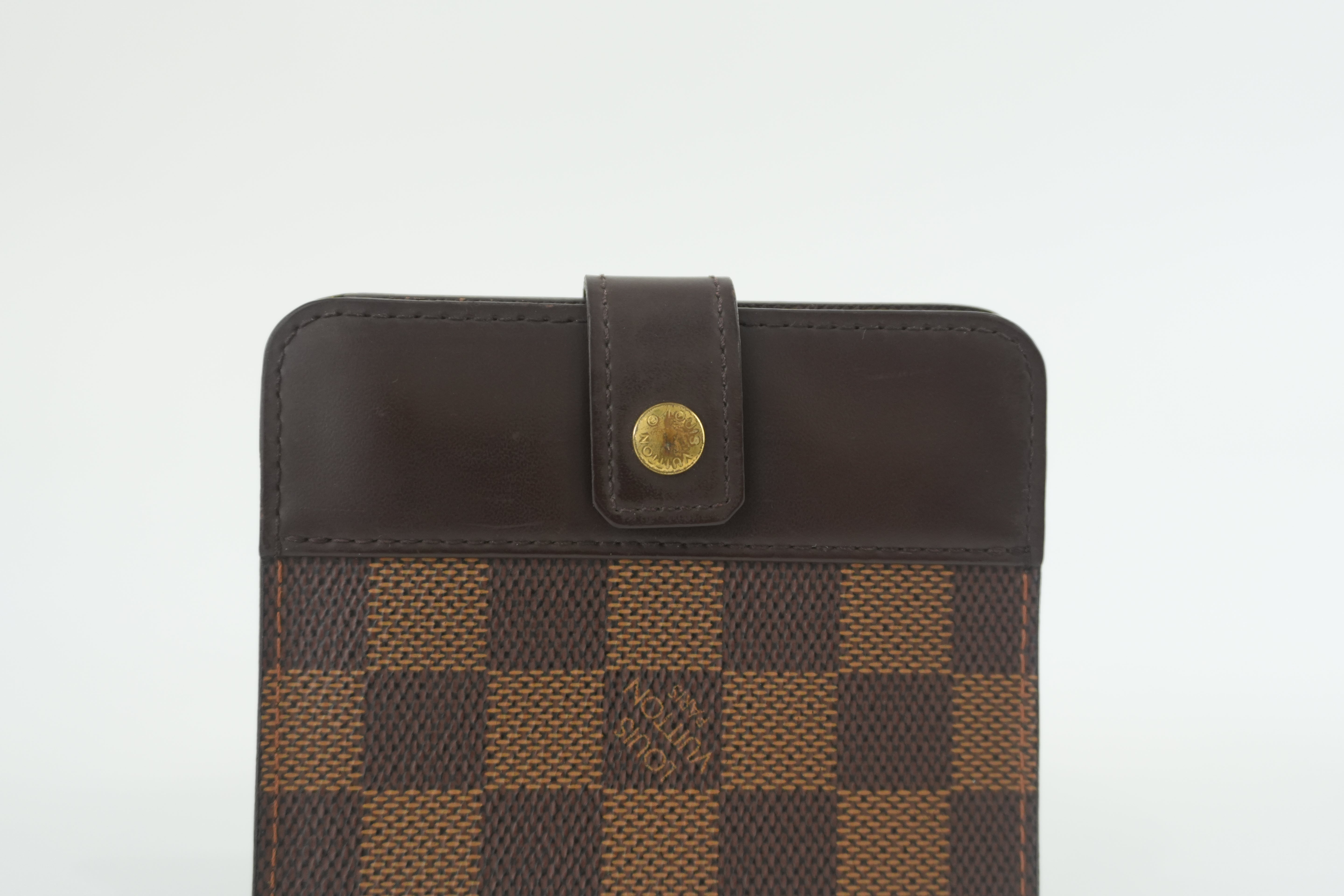 Louis Vuitton Damier Ebene Zip Compact Wallet Used
