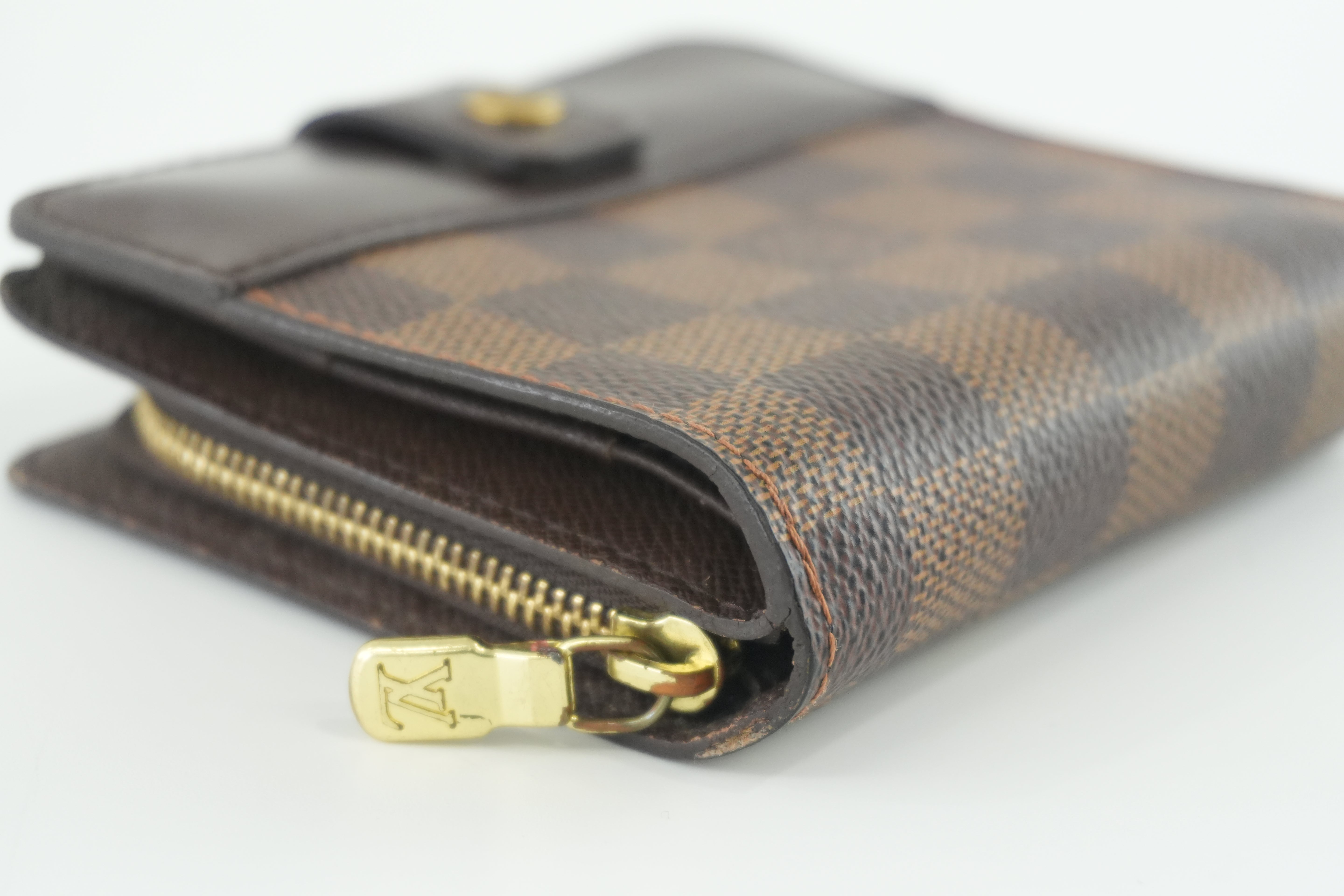 Louis Vuitton Damier Ebene Zip Compact Wallet Used