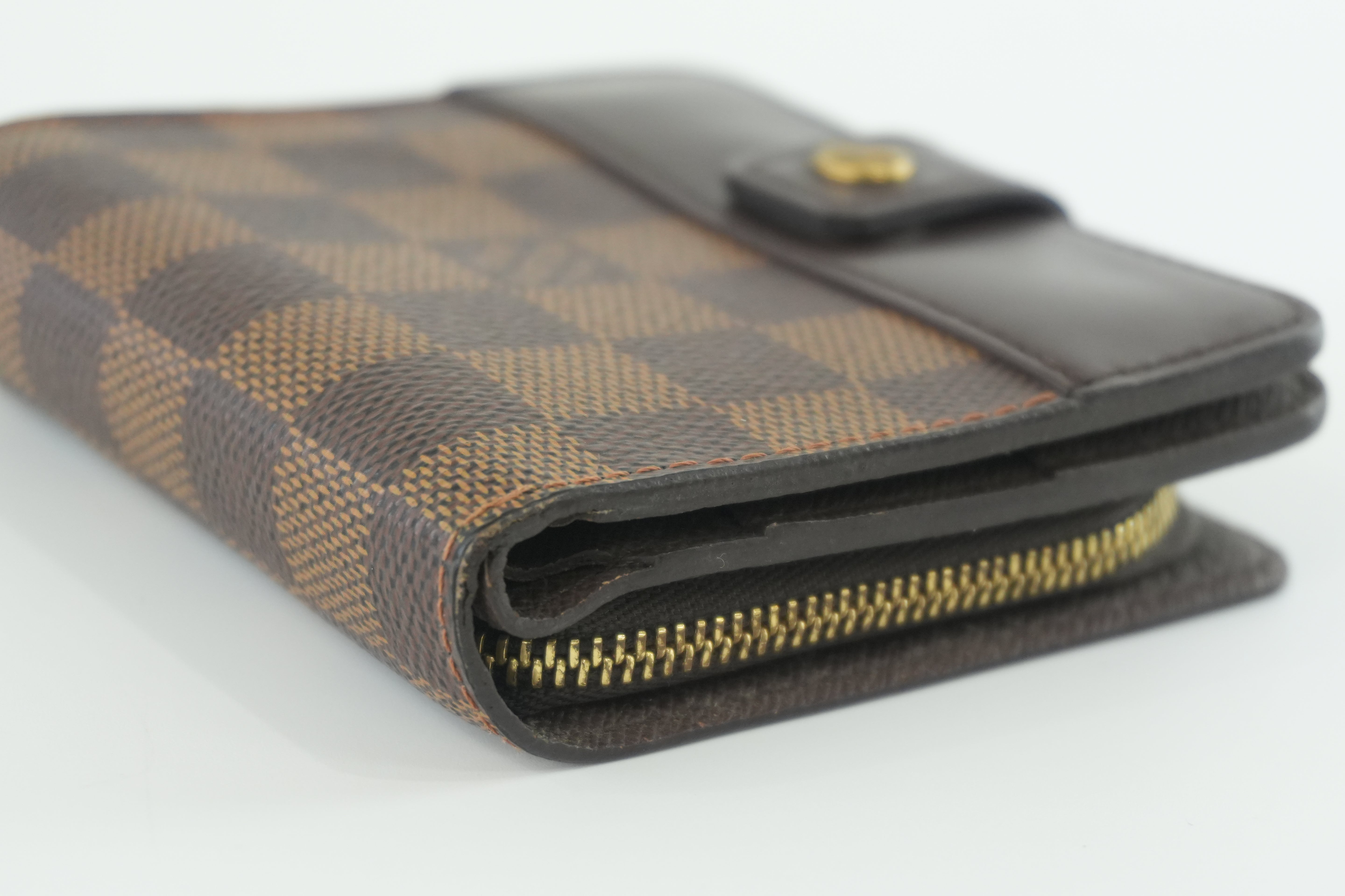 Louis Vuitton Damier Ebene Zip Compact Wallet Used