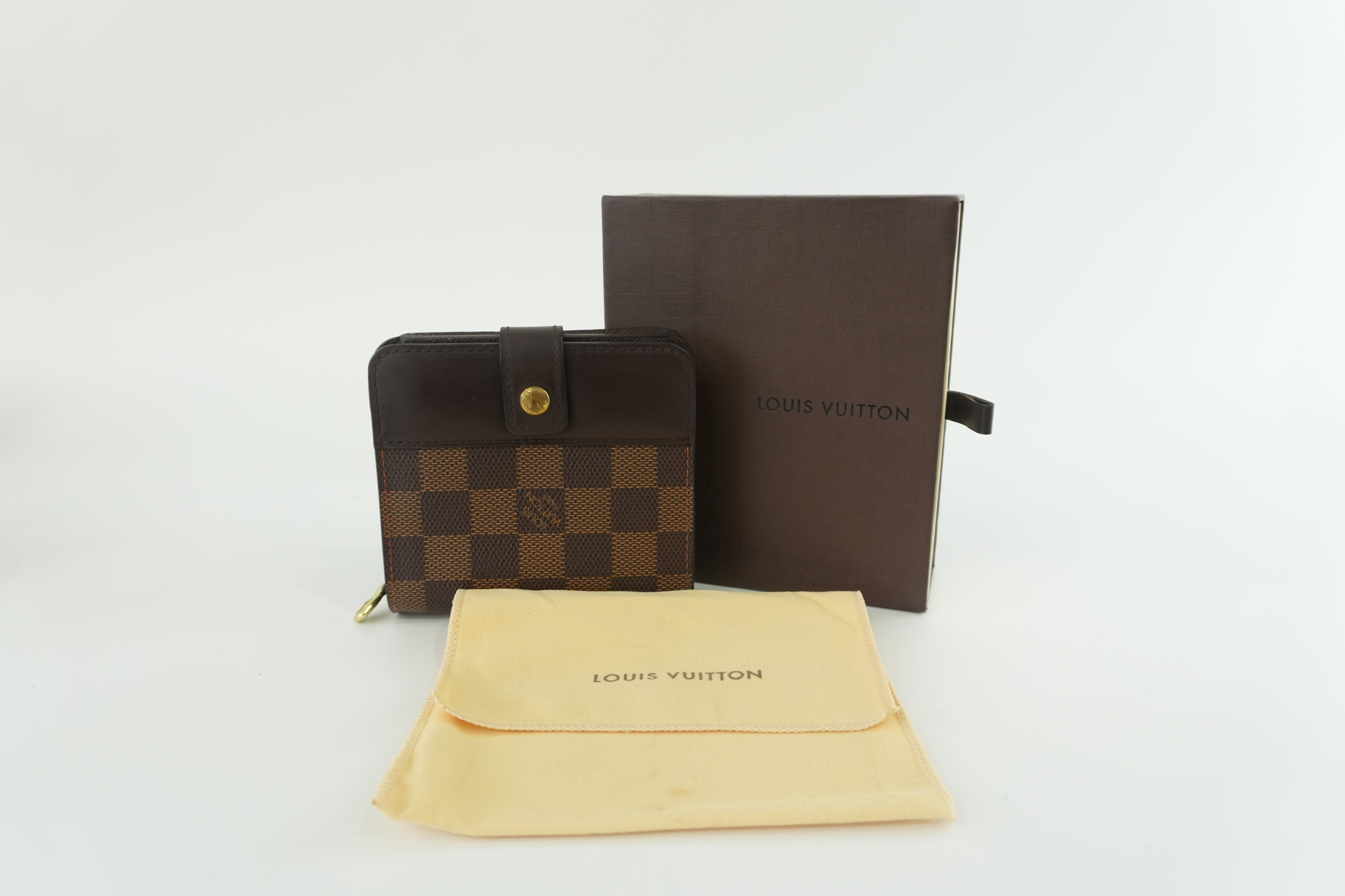 Louis Vuitton Damier Ebene Zip Compact Wallet Used