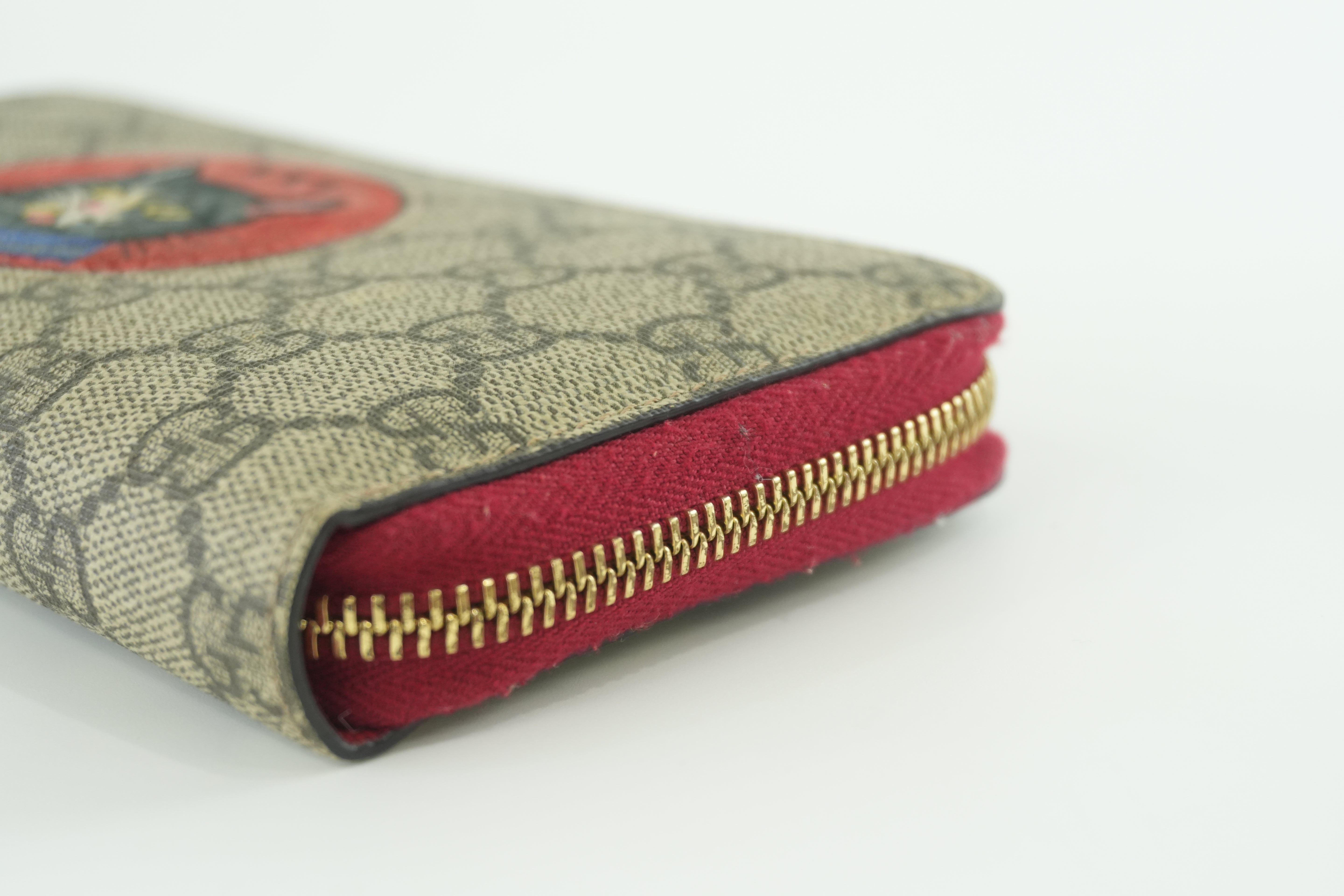 Gucci Supreme Cat Long Wallet Used