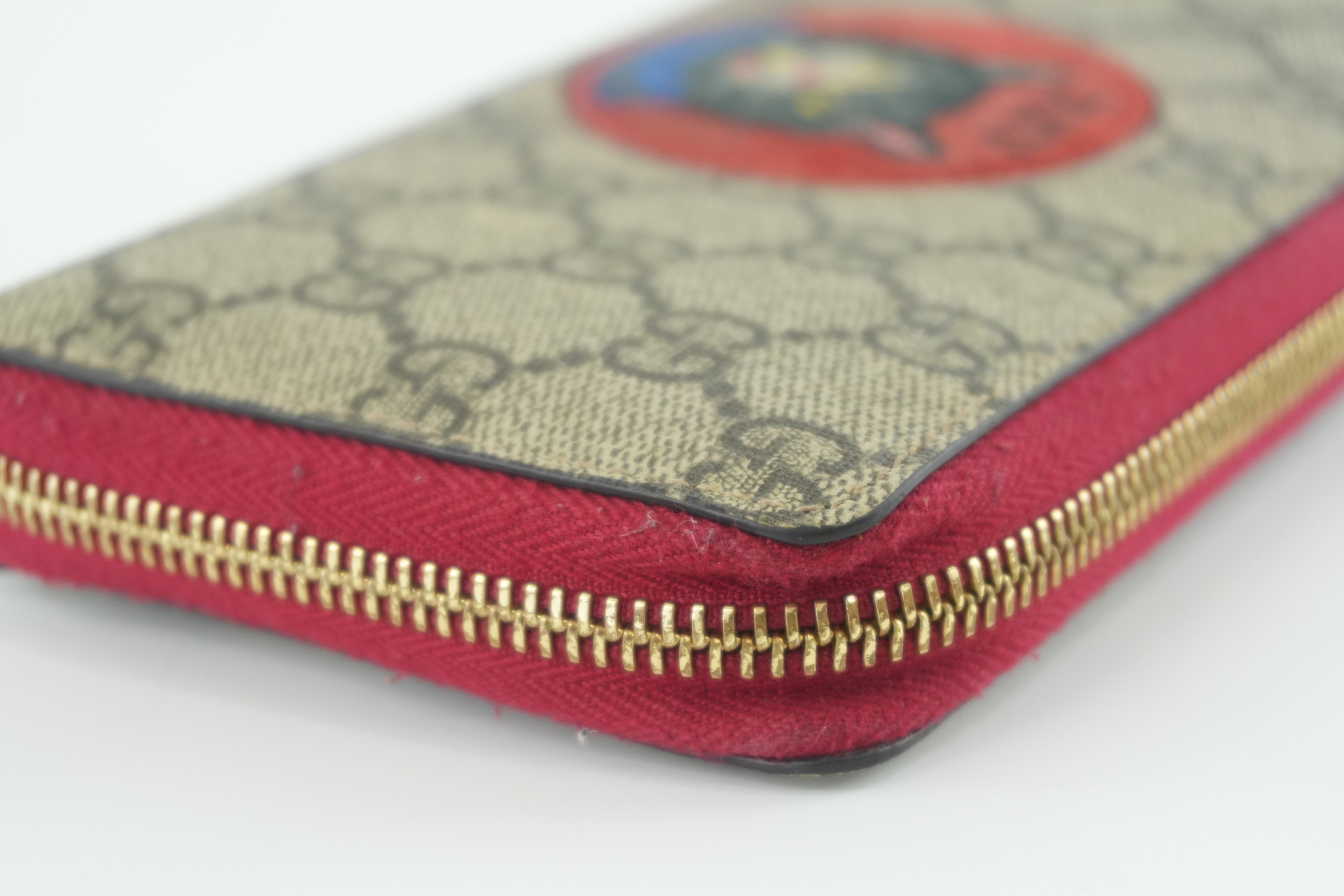 Gucci Supreme Cat Long Wallet Used