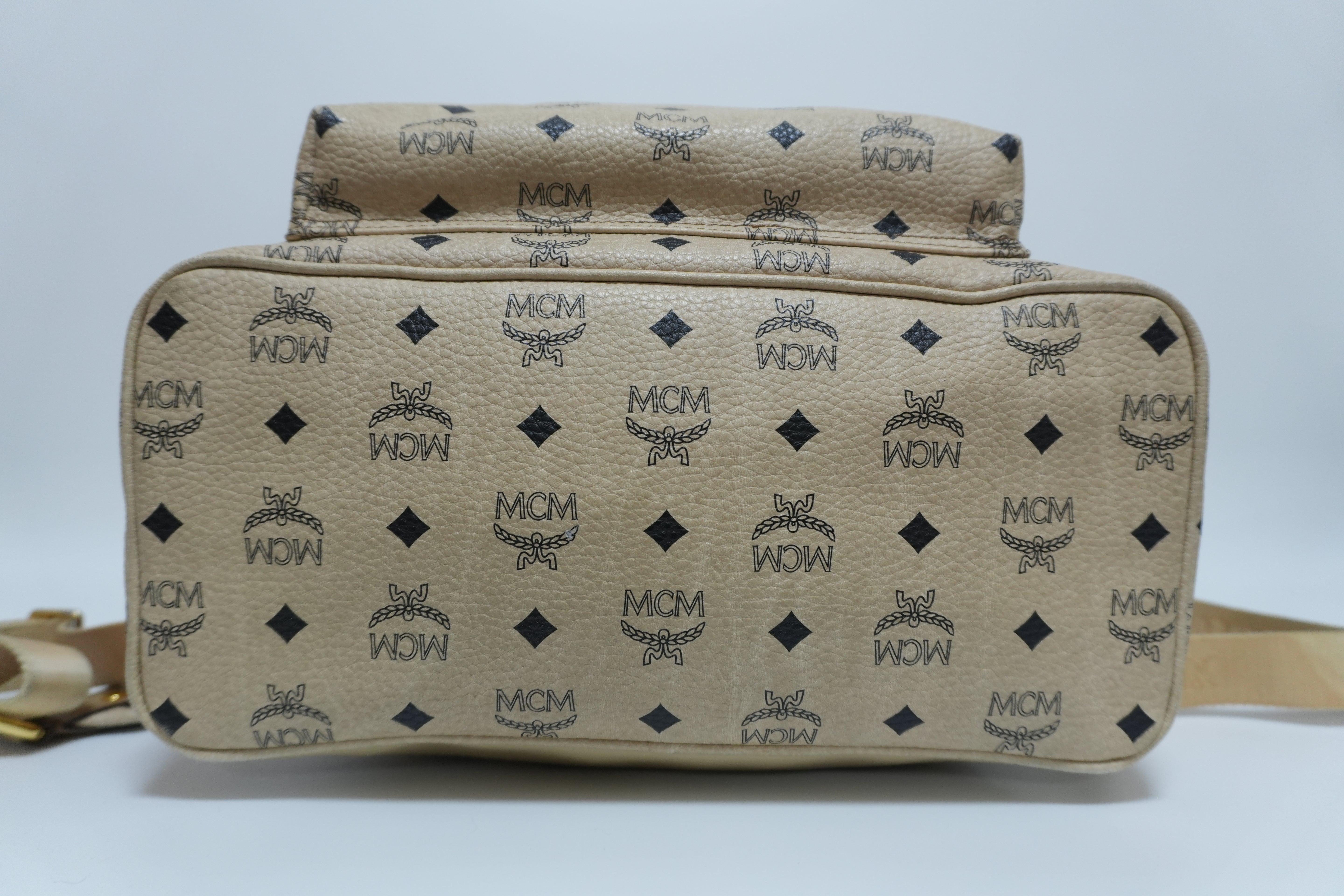 MCM キャンバス バックパック アイボリー 中古