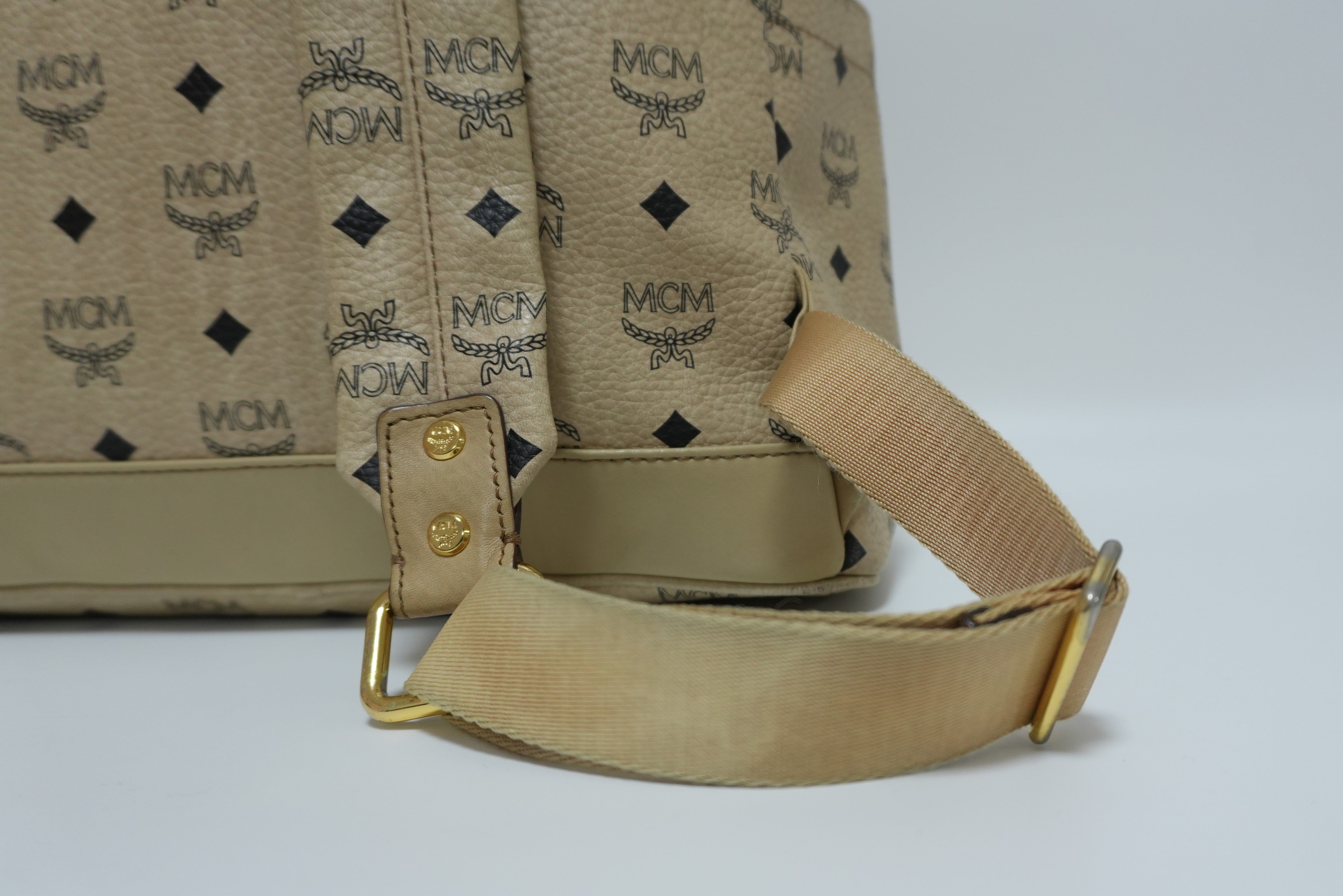 MCM キャンバス バックパック アイボリー 中古