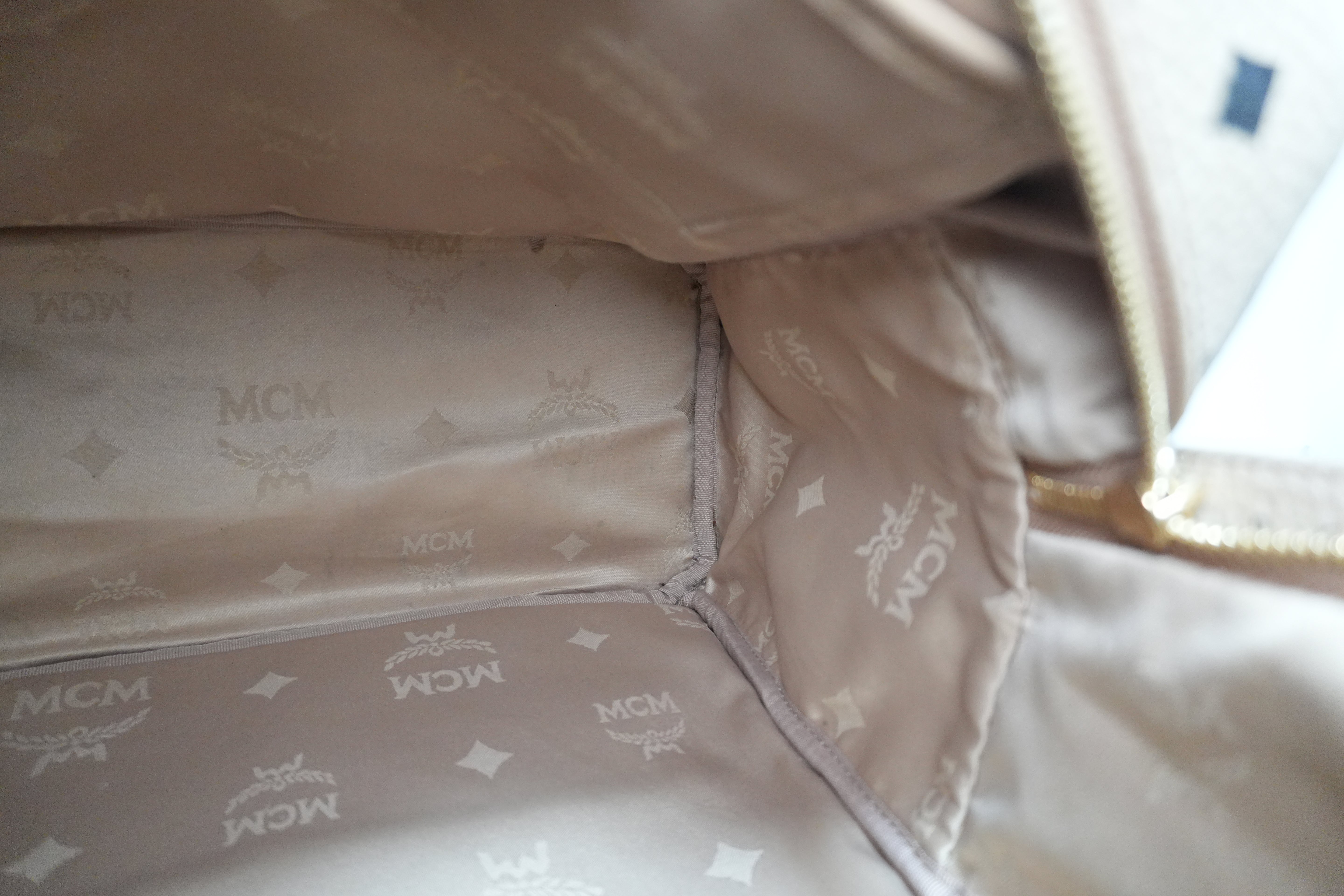 MCM キャンバス バックパック アイボリー 中古