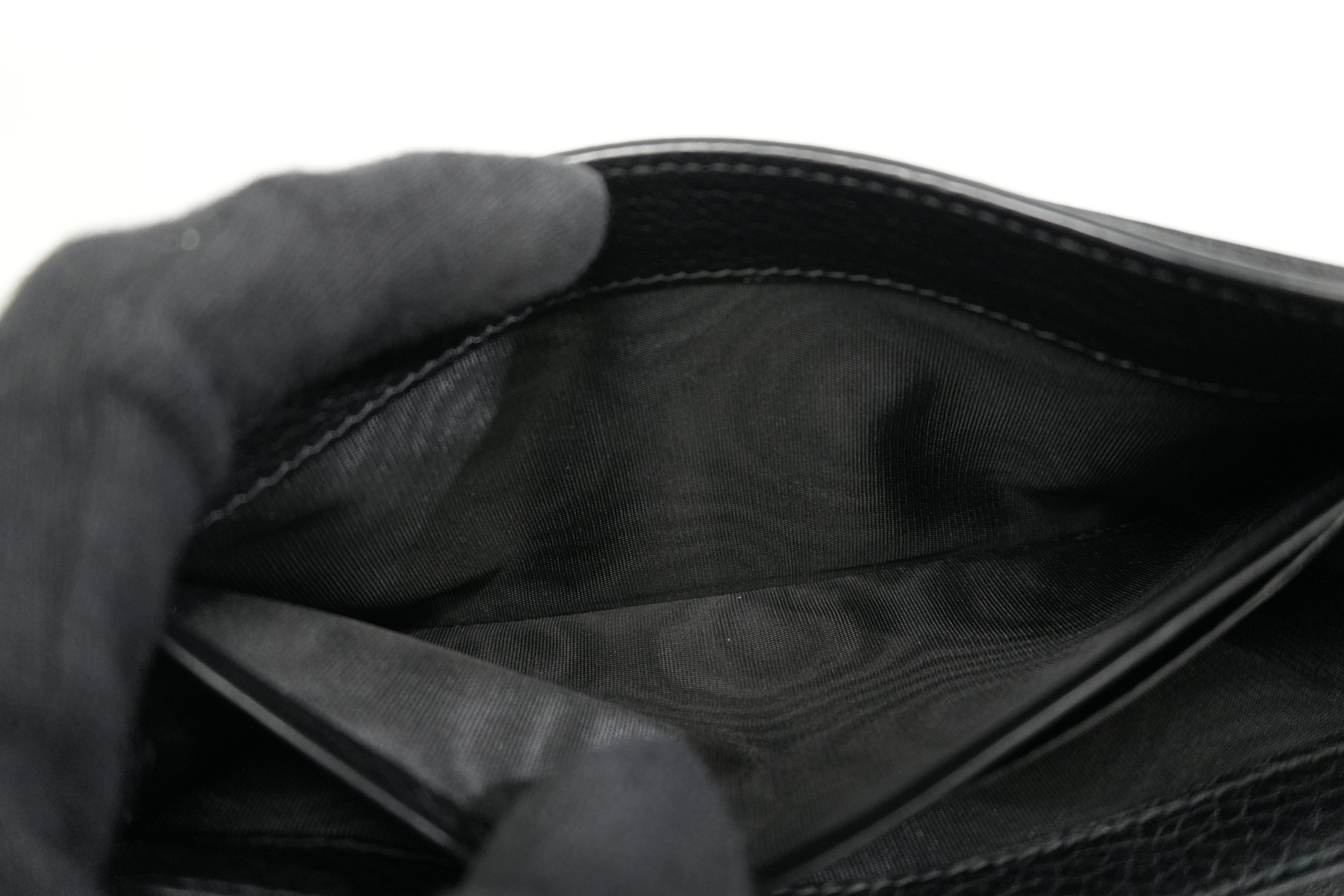 Pre-owned Gucci Calfskin Leather Long Wallet Black