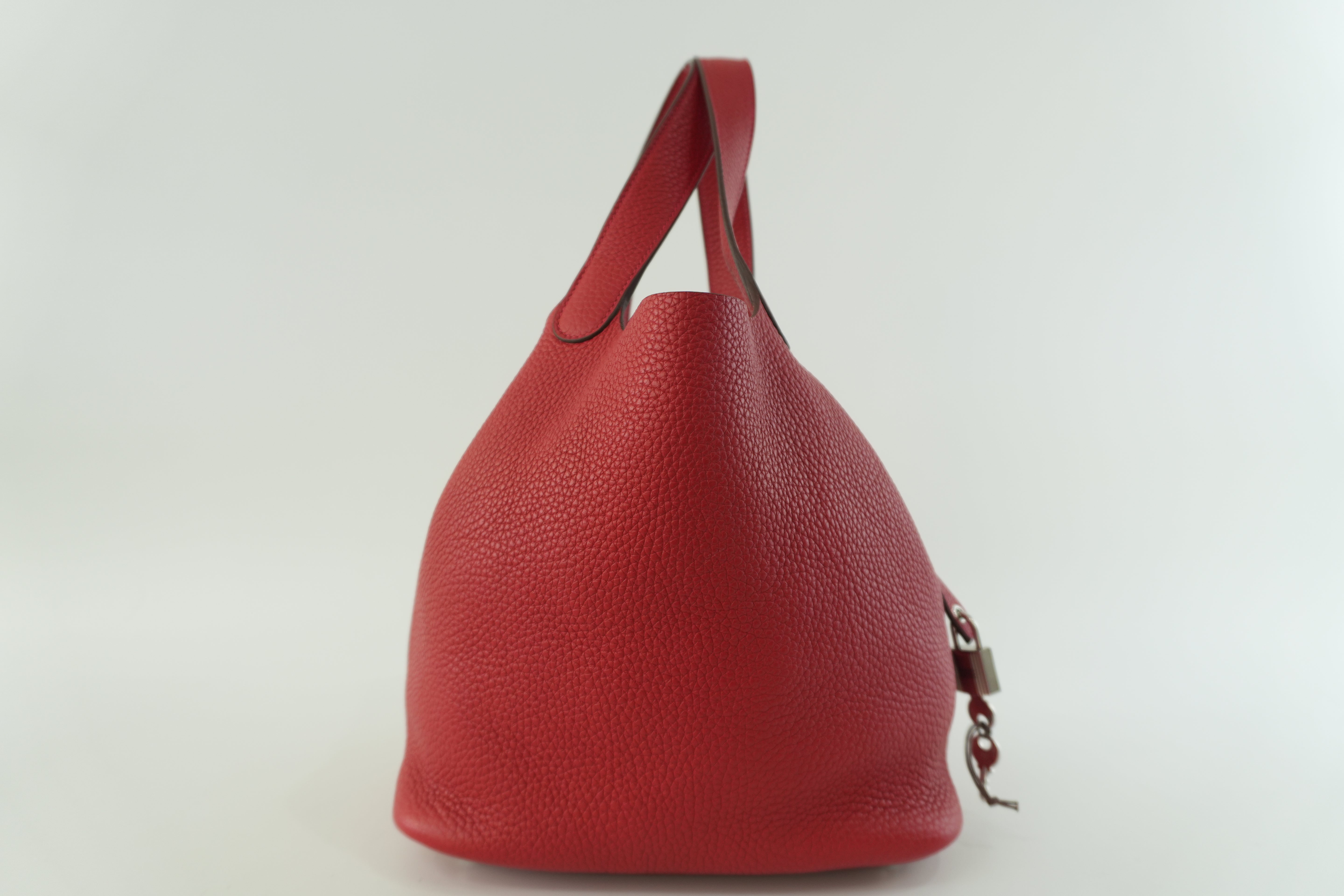 Pre-owned Hermes Picotin MM Handbag Red