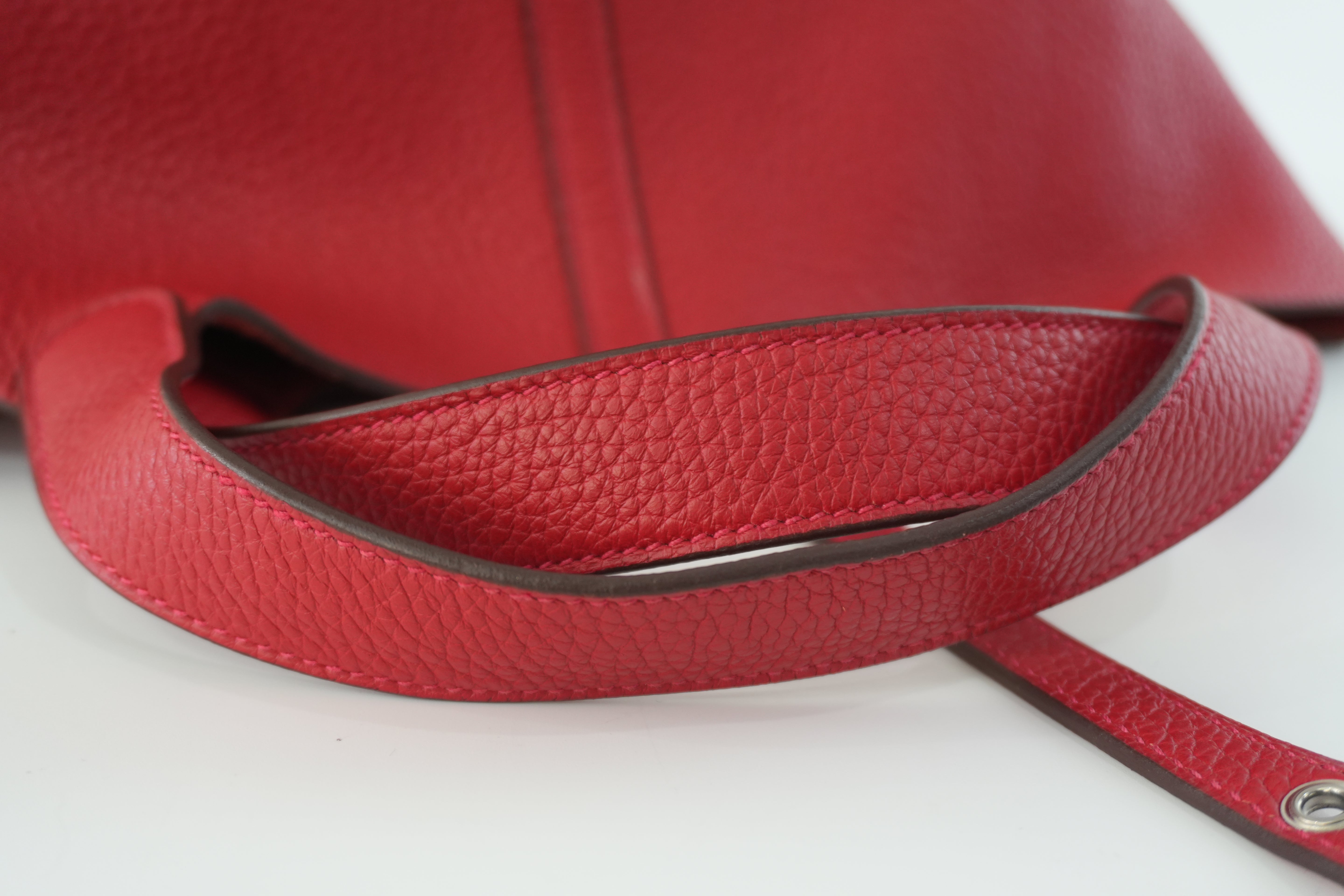 Pre-owned Hermes Picotin MM Handbag Red