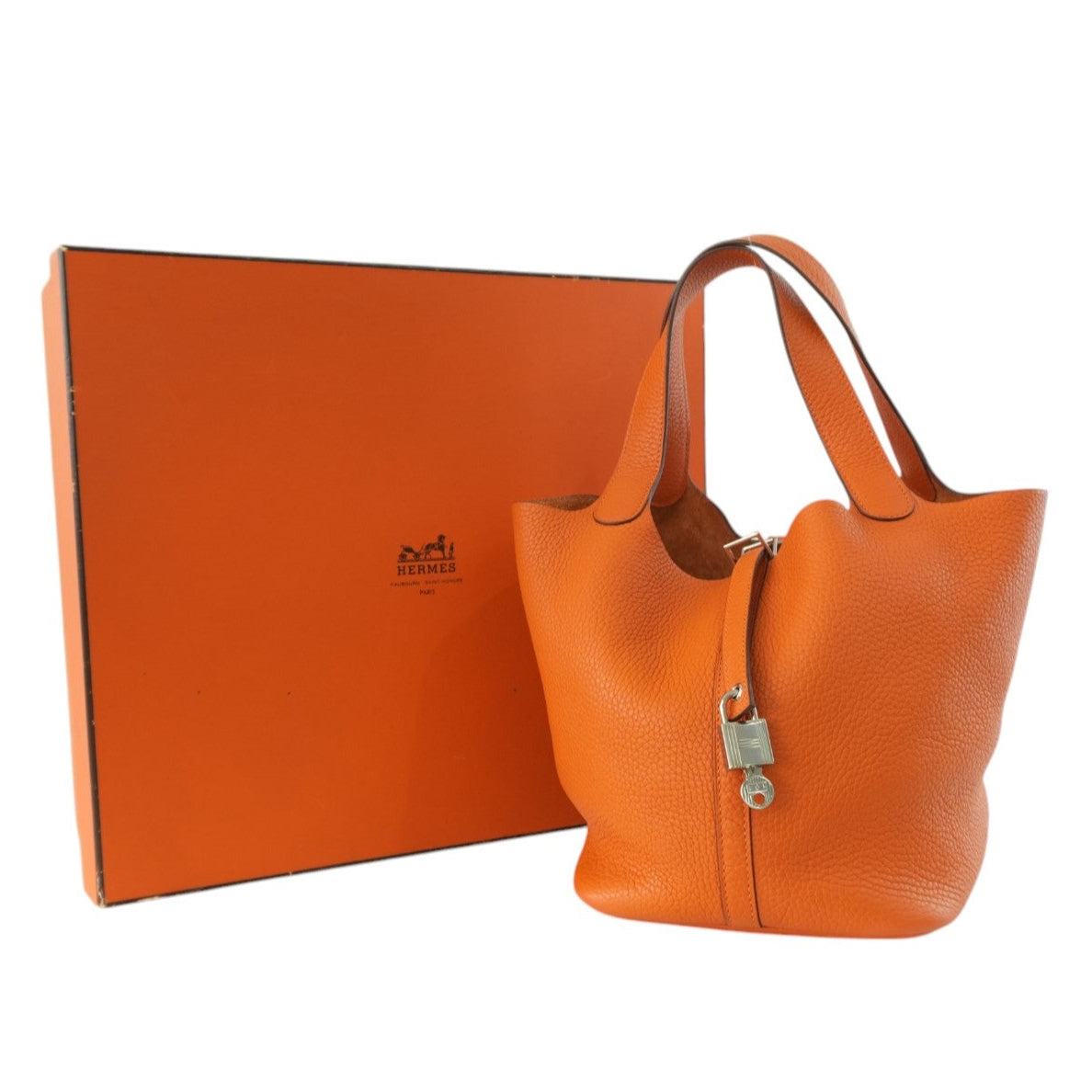 Hermes Picotin MM Handbag Orange Used