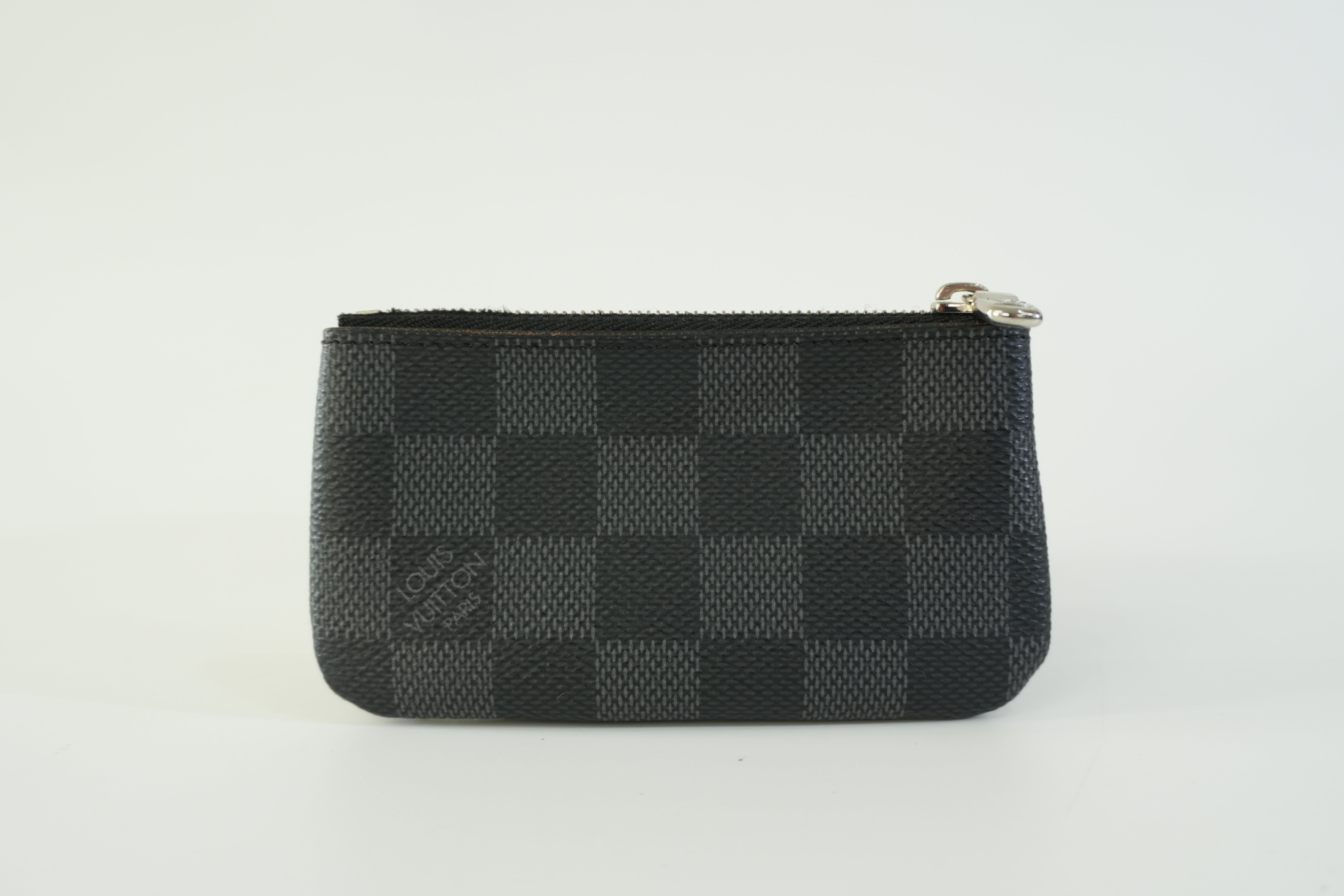 Pre-owned Louis Vuitton Damier Graphite Zippy Key Pouch