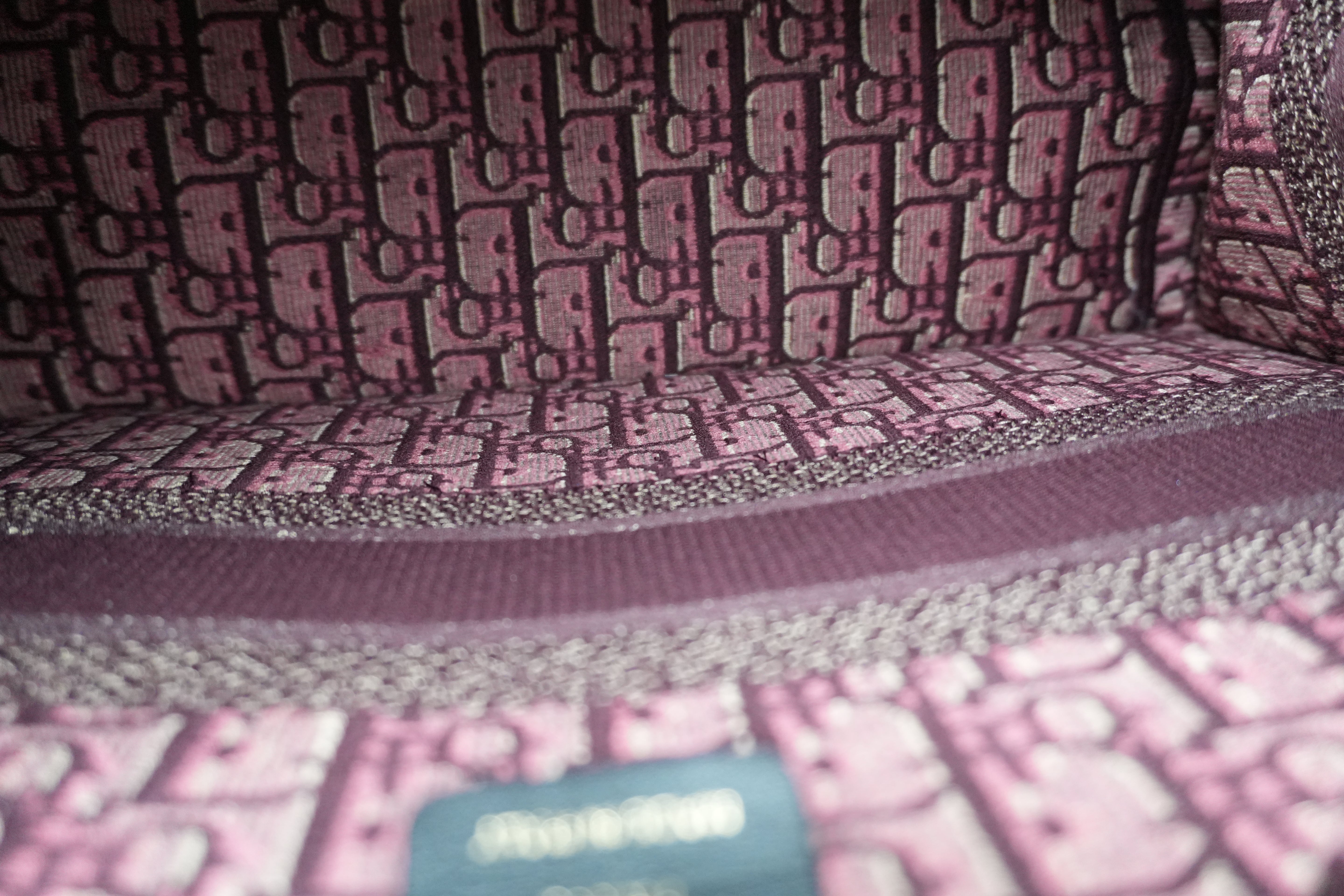 Christian Dior Medium Book Tote Canvas Burgundy Used