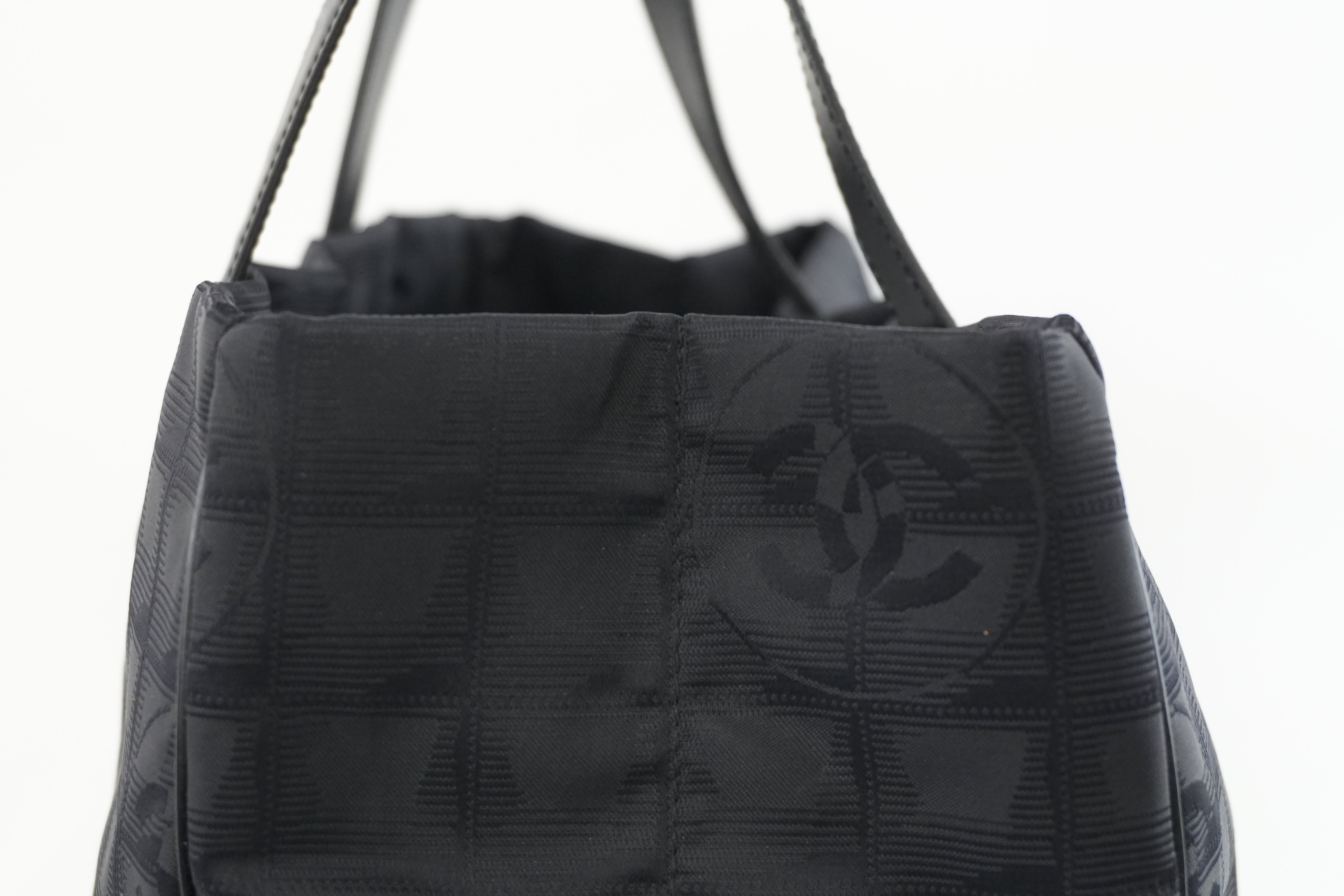 Chanel New Travel Line Tote Bag Black Used