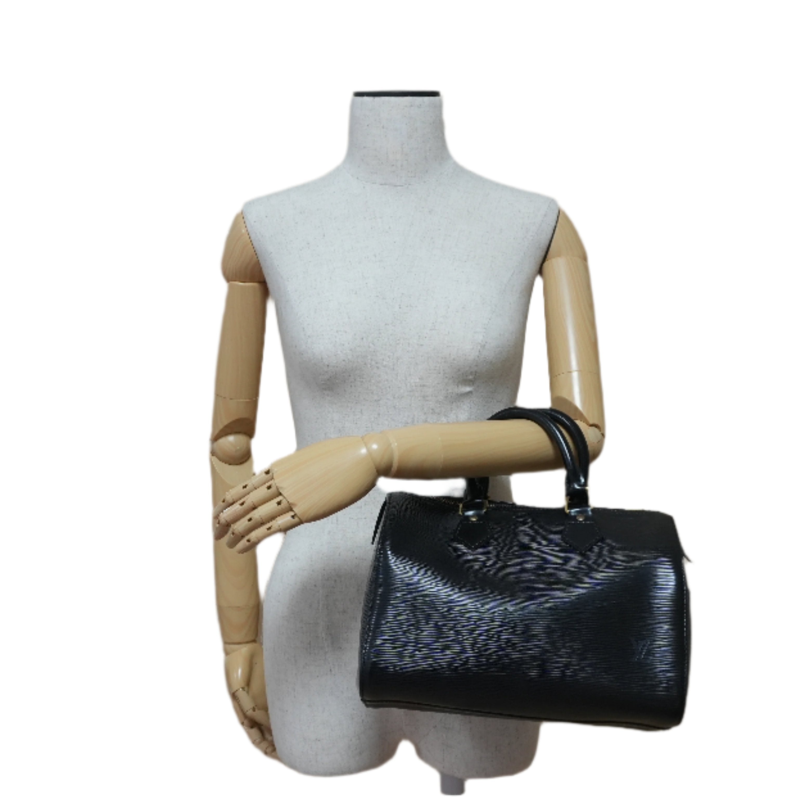 Louis Vuitton Epi Speedy 25 Handbag Black Used