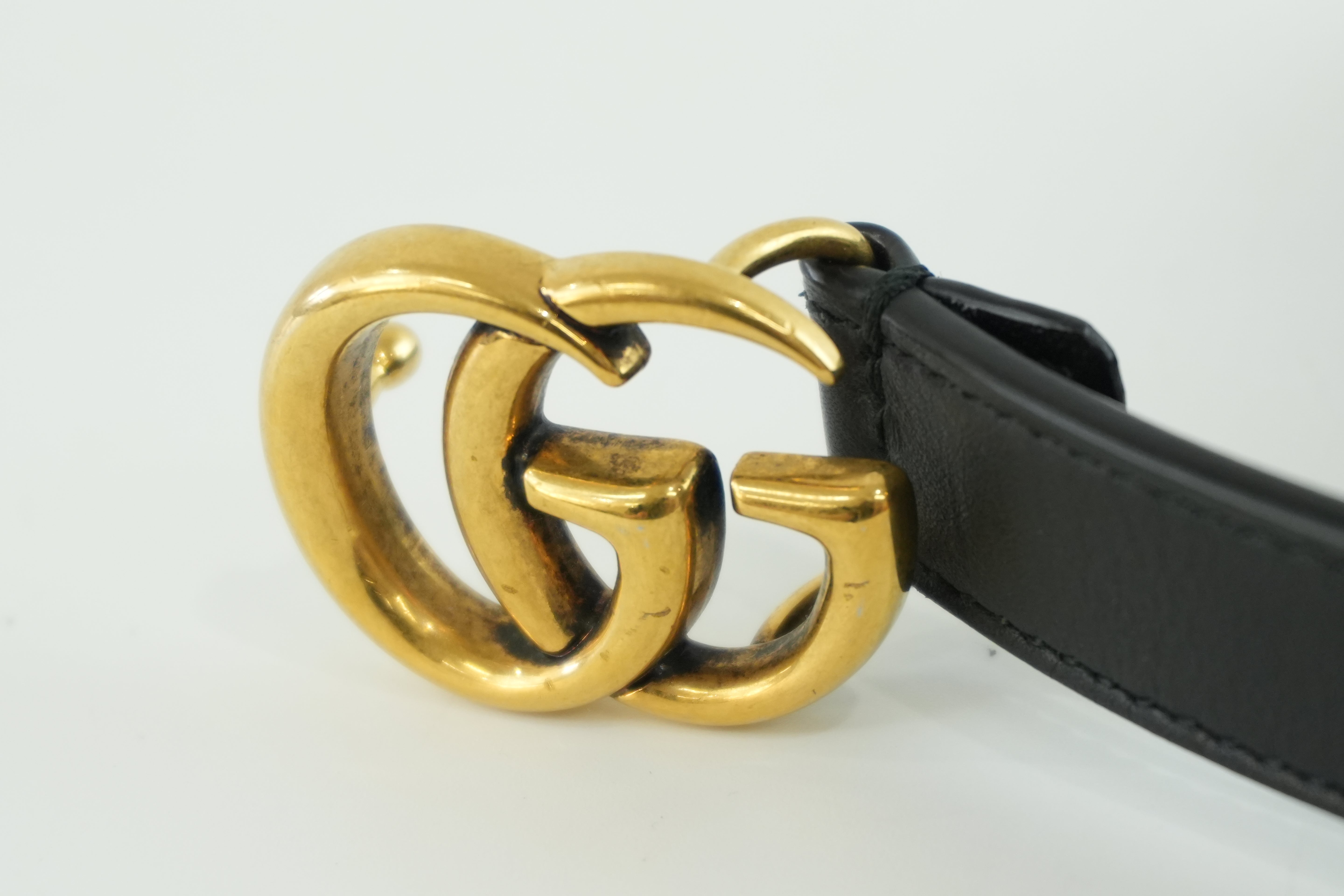 Gucci Double G Belt Leather Black Used