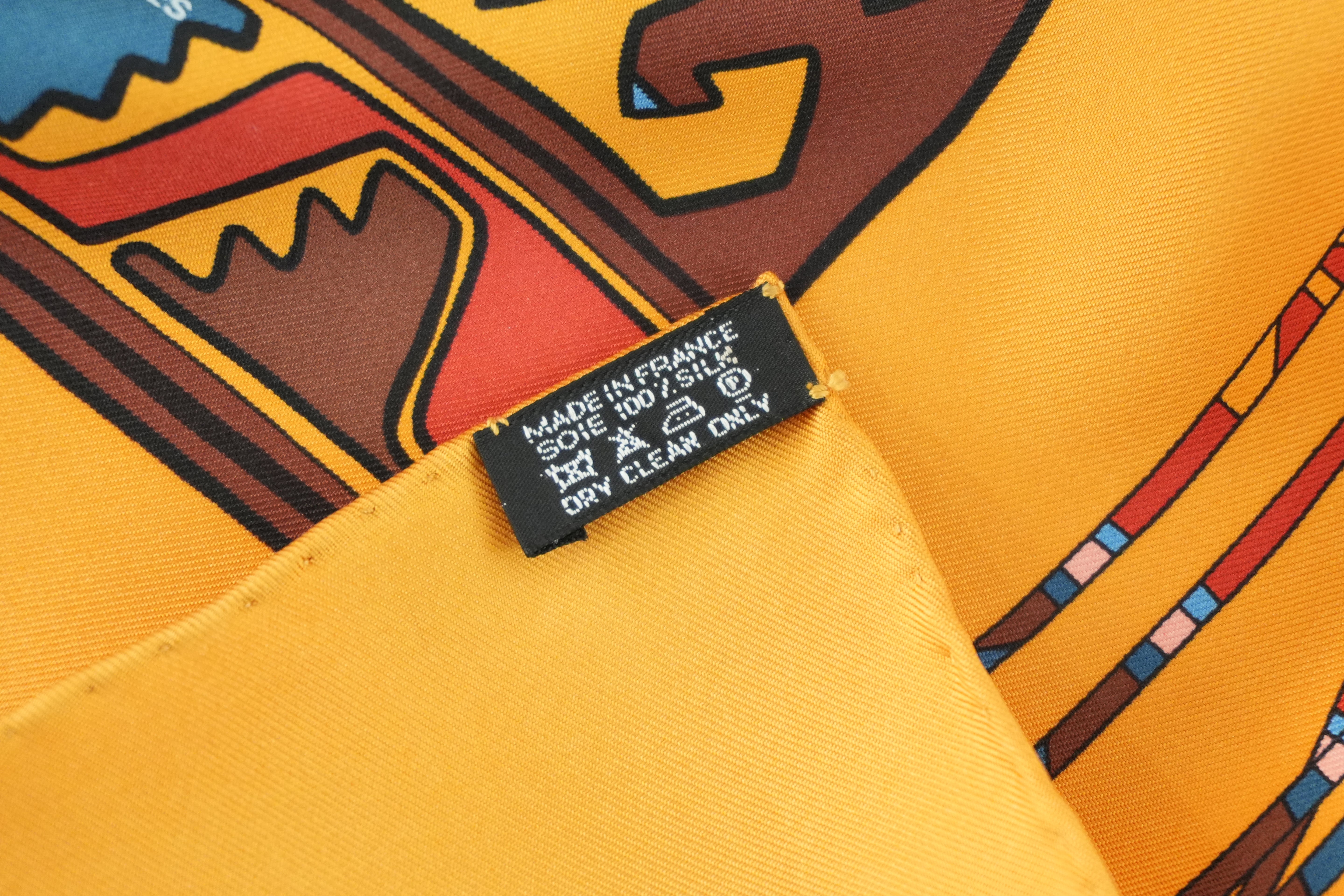 Hermes Scarf Yellow Used