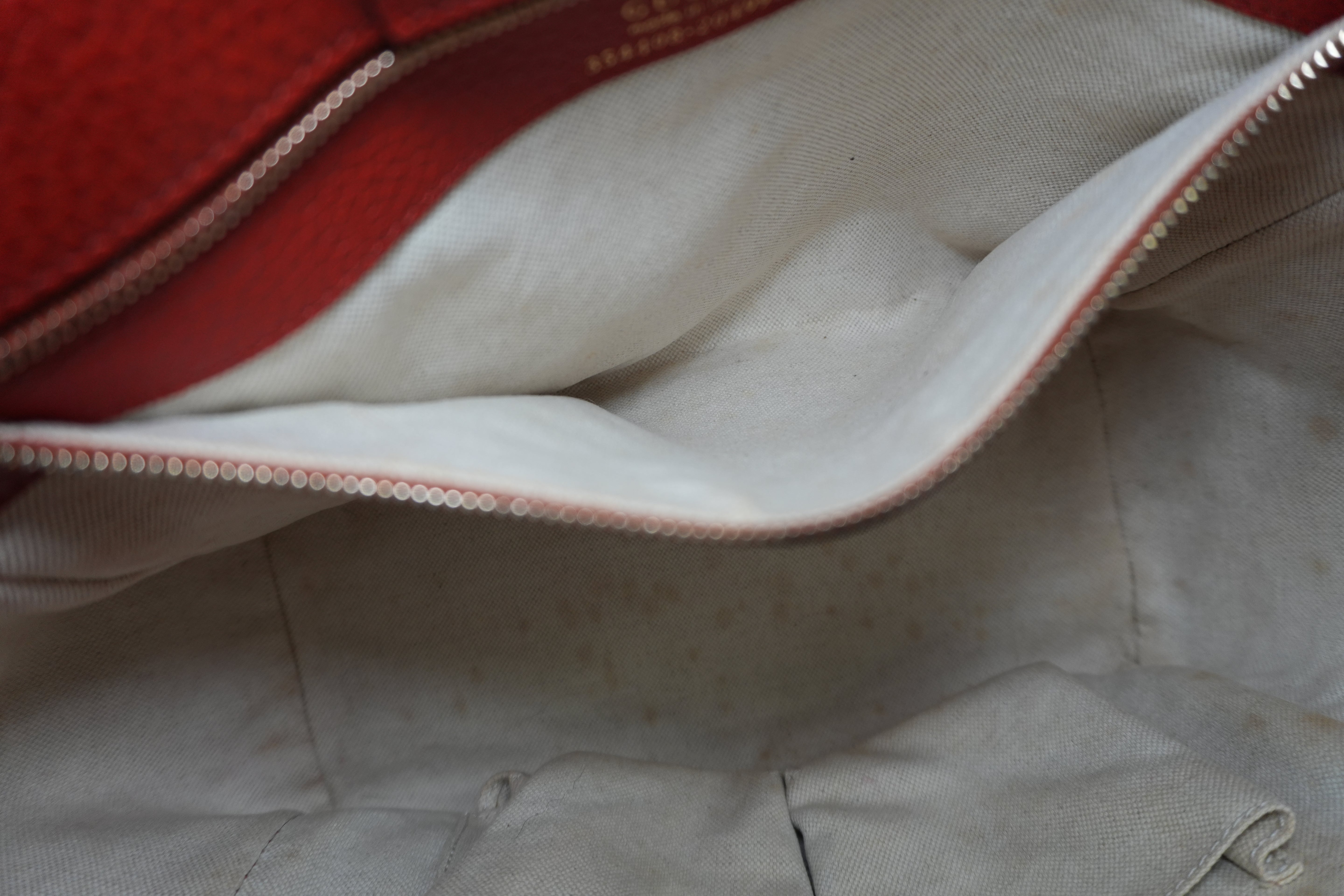 Gucci Swing Tote Bag Leather Red Used