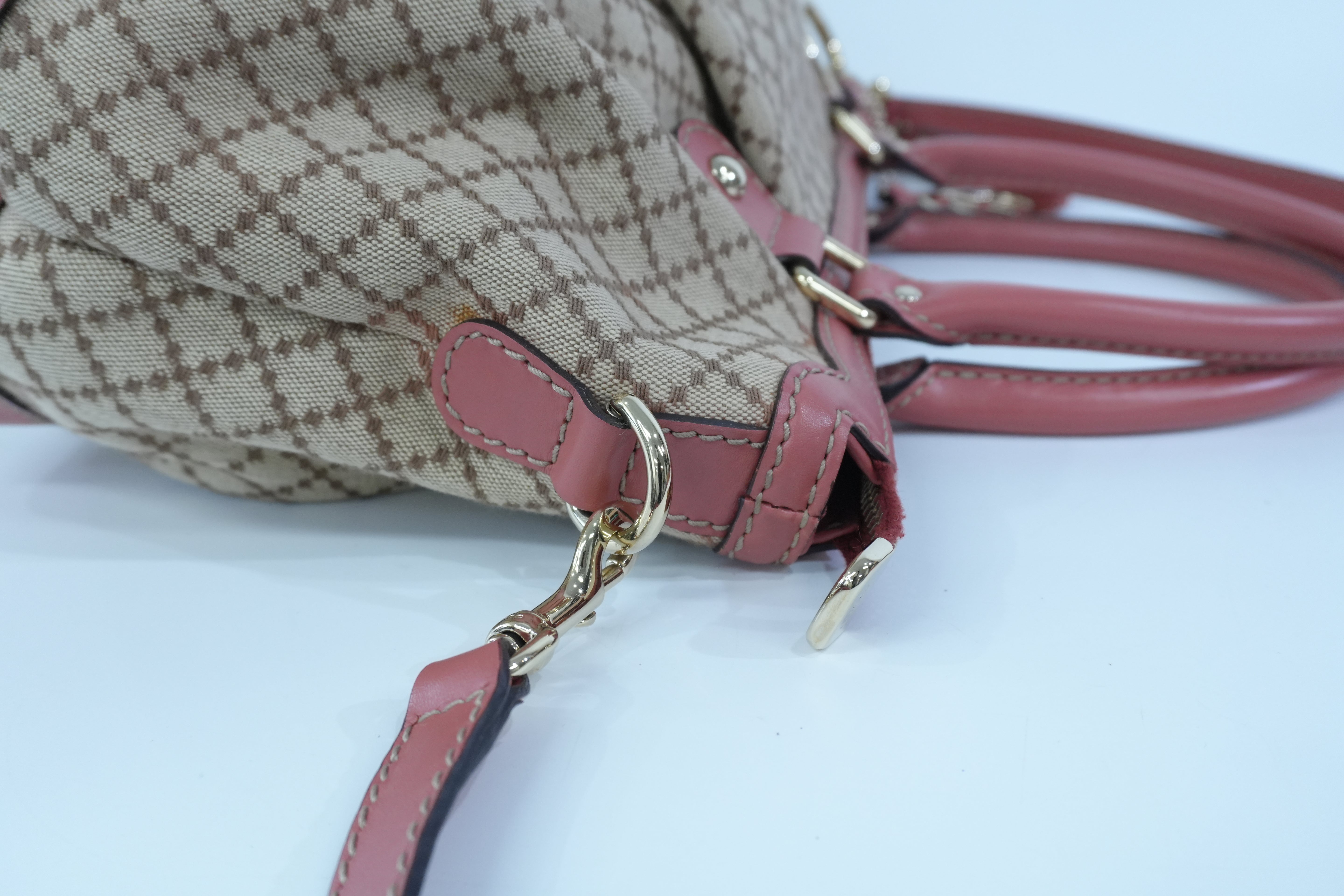Pre-owned Gucci Sukey Two Way Shoulder Bag Brown and Pink