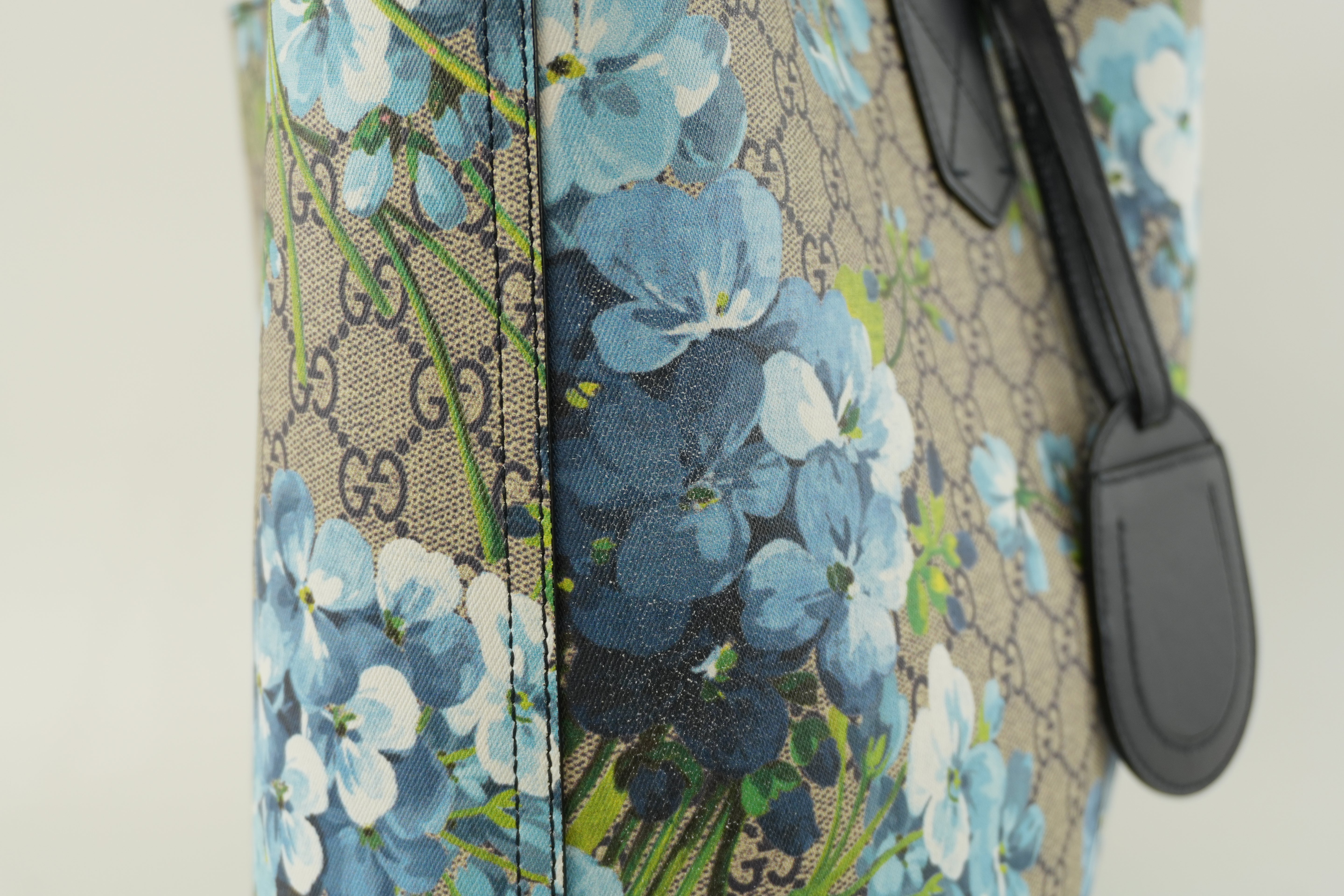 Gucci Blooms Canvas Tote Bag Blue Used