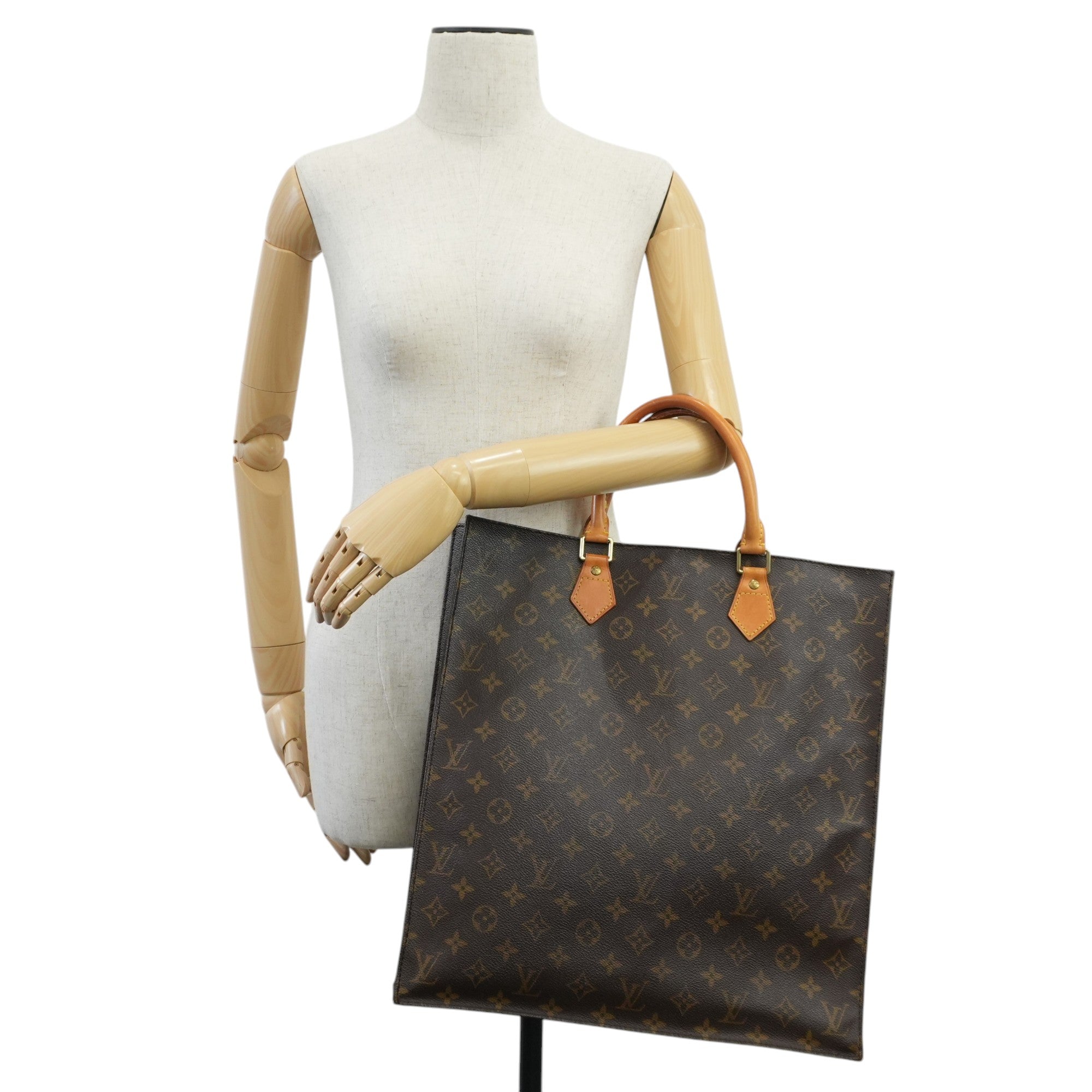 Louis Vuitton Monogram Sac Plat Tote Bag Used