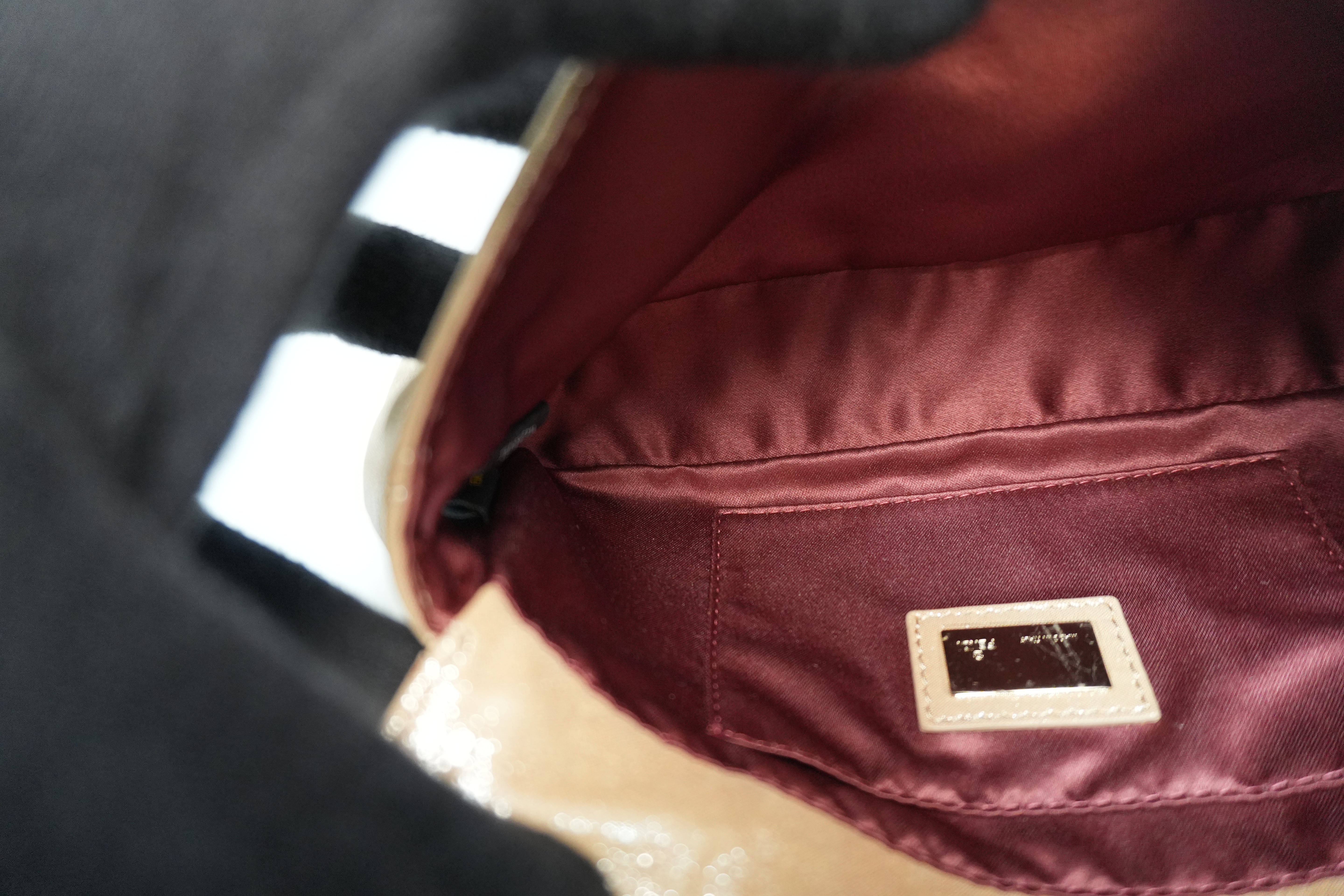 Fendi Clutch Bag Champagne Gold Used