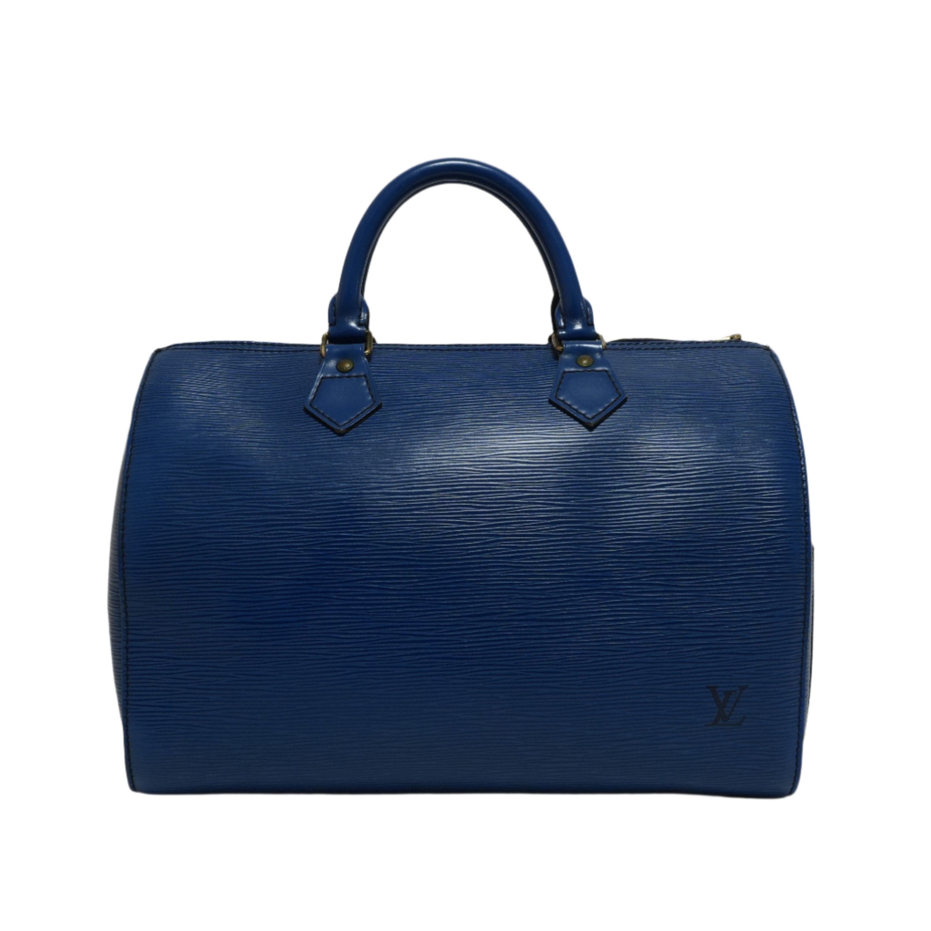 Louis Vuitton Epi Speedy 30 Handbag Blue Used