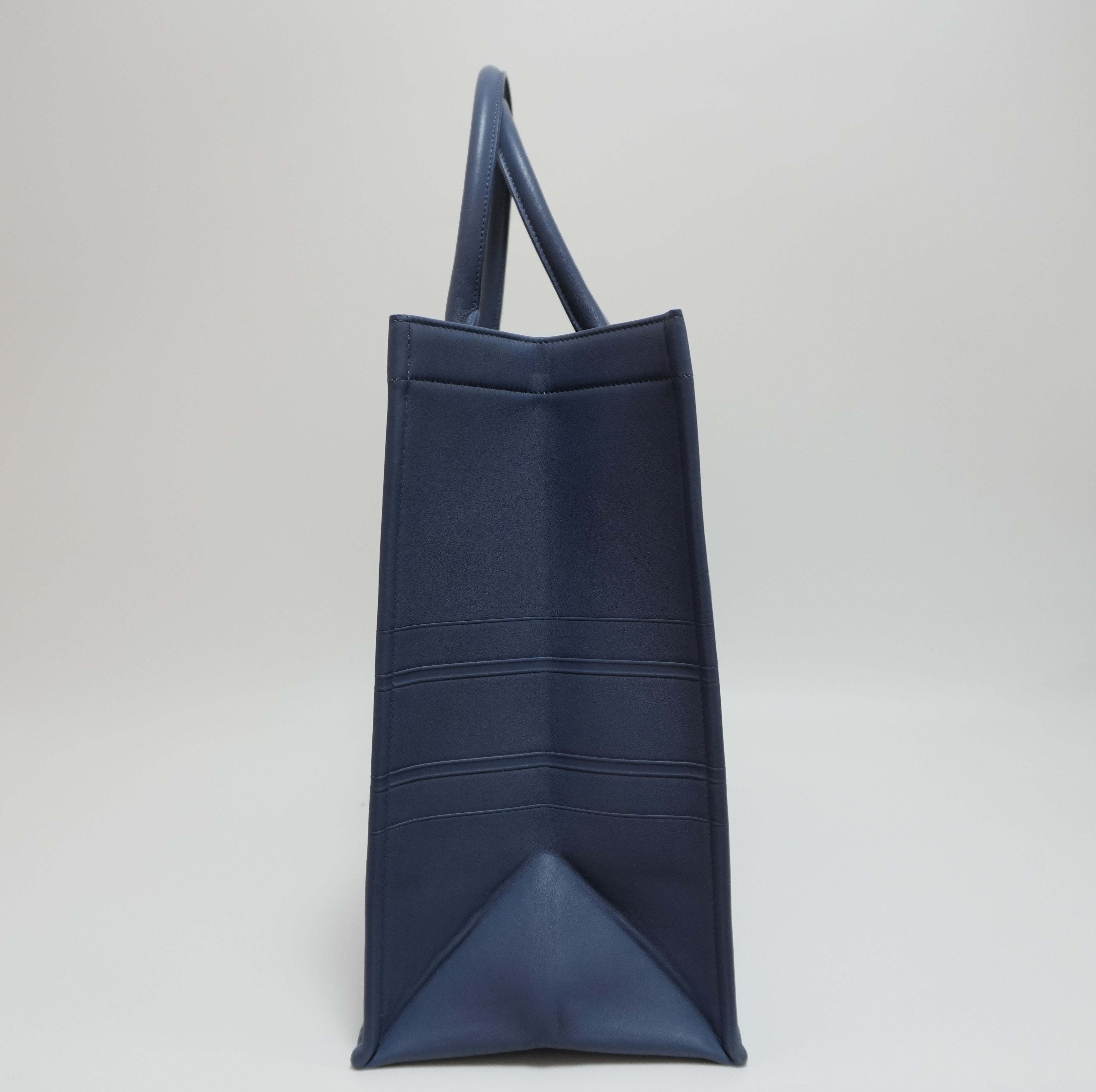 Dior Leather Book Tote Bag Indigo Used