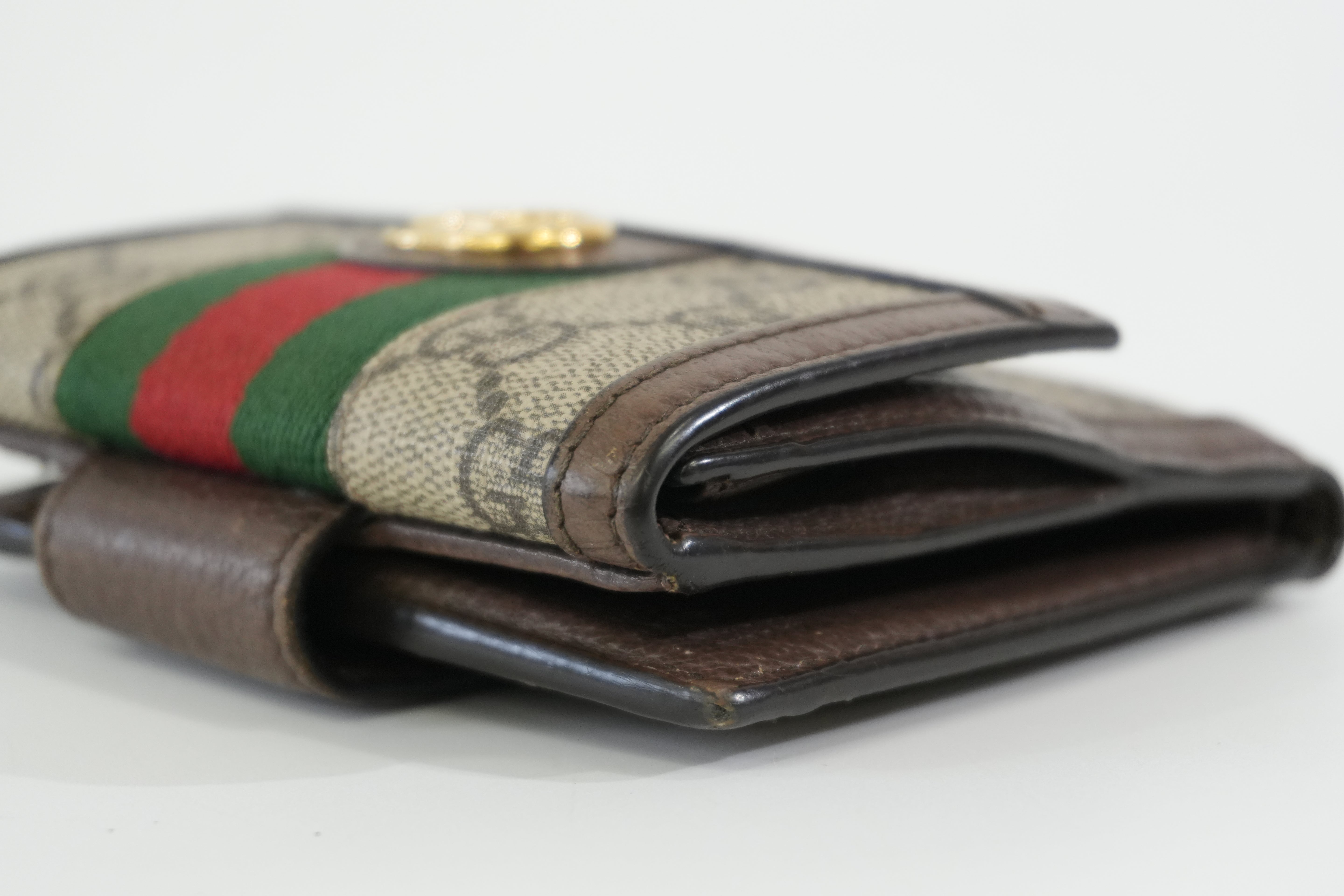 Pre-owned Gucci Ophidia Bifold Wallet Brown