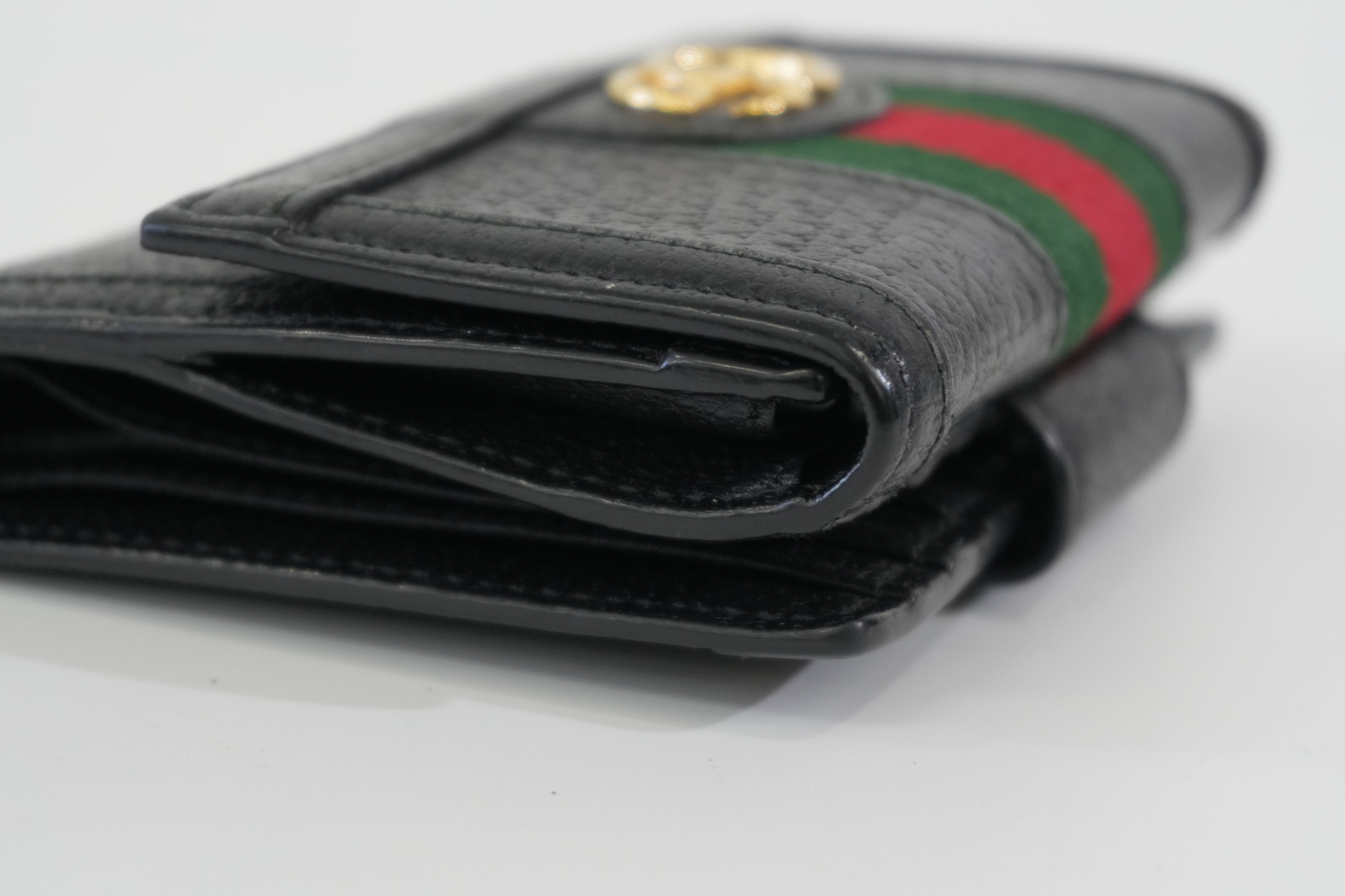 Pre-owned Gucci Ophidia Bifold Wallet Black