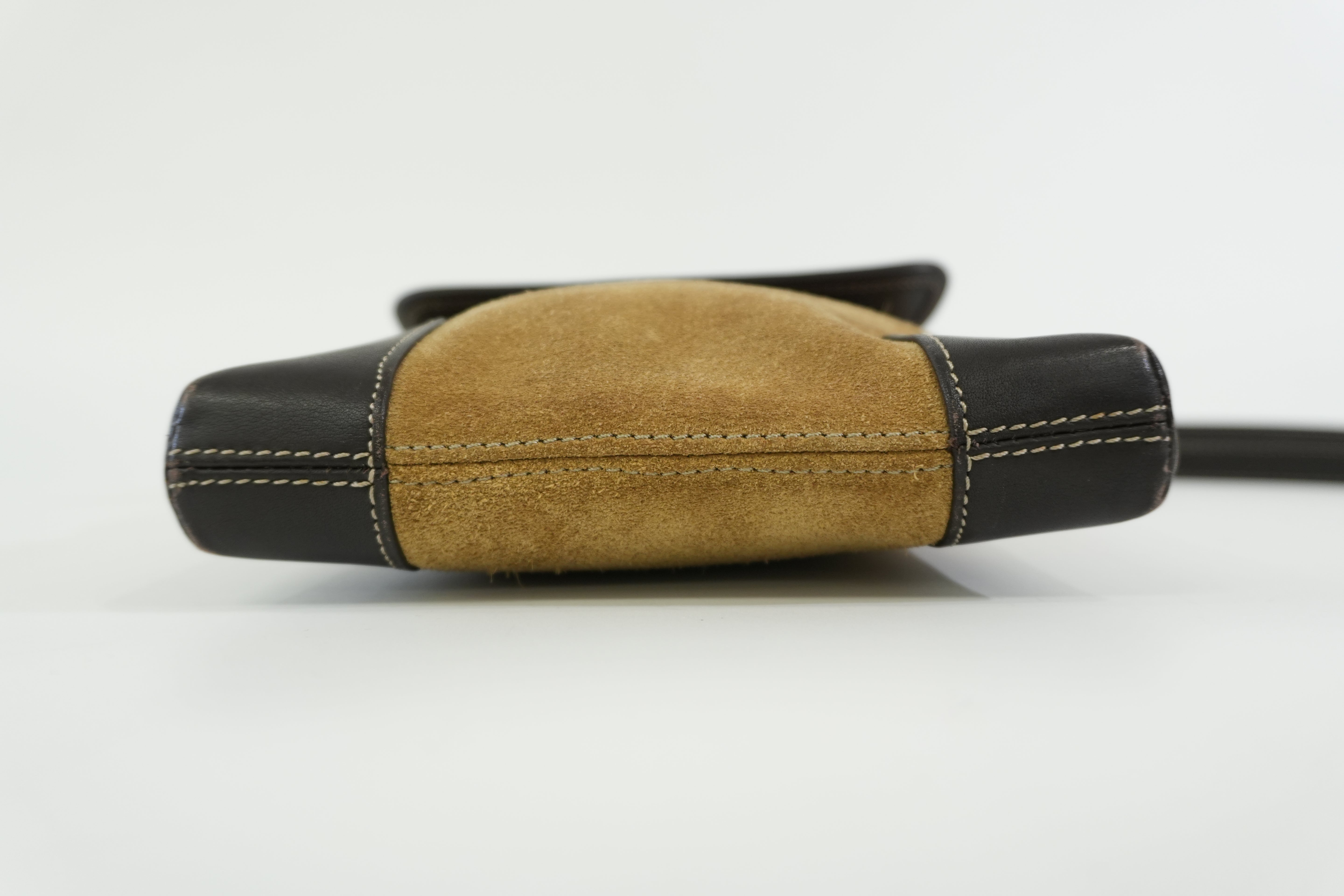 Pre-owned Loewe Suede Leather Shoulder Bag Brown