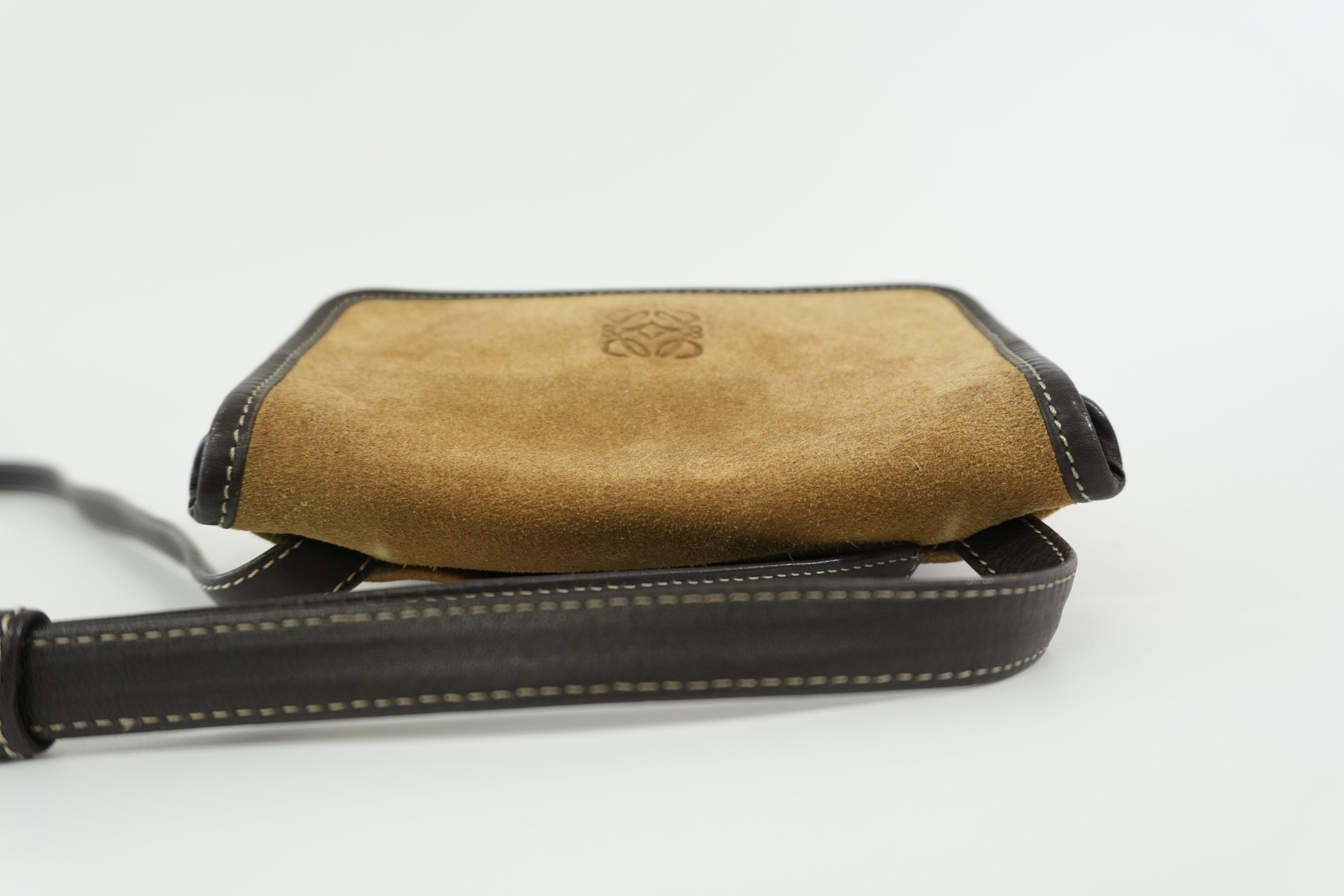 Pre-owned Loewe Suede Leather Shoulder Bag Brown