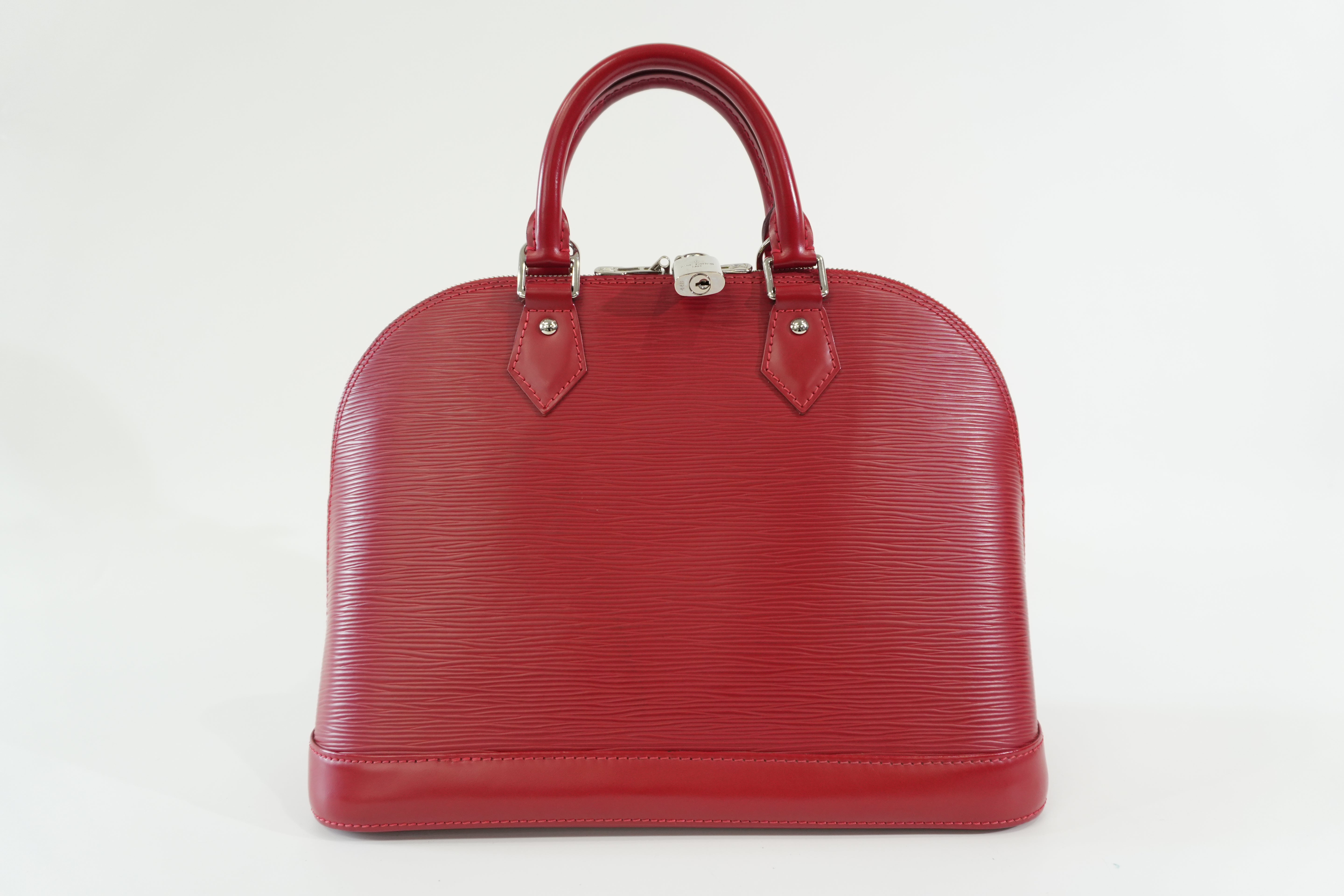 Pre-owned Louis Vuitton Epi Alma PM Handbag Red