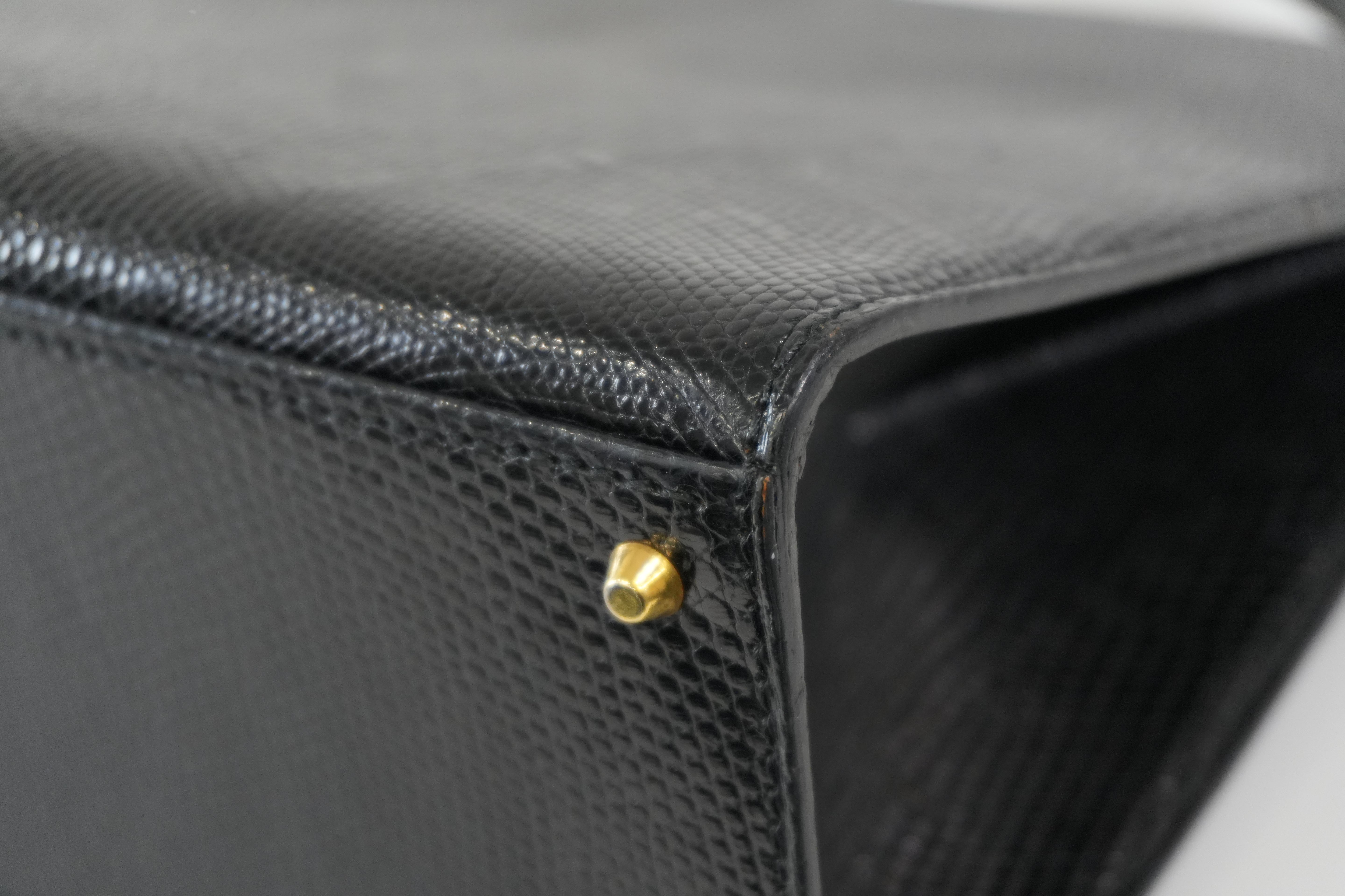 Pre-owned Celine Lizard Leather Box Pattern Shoulder Bag Black