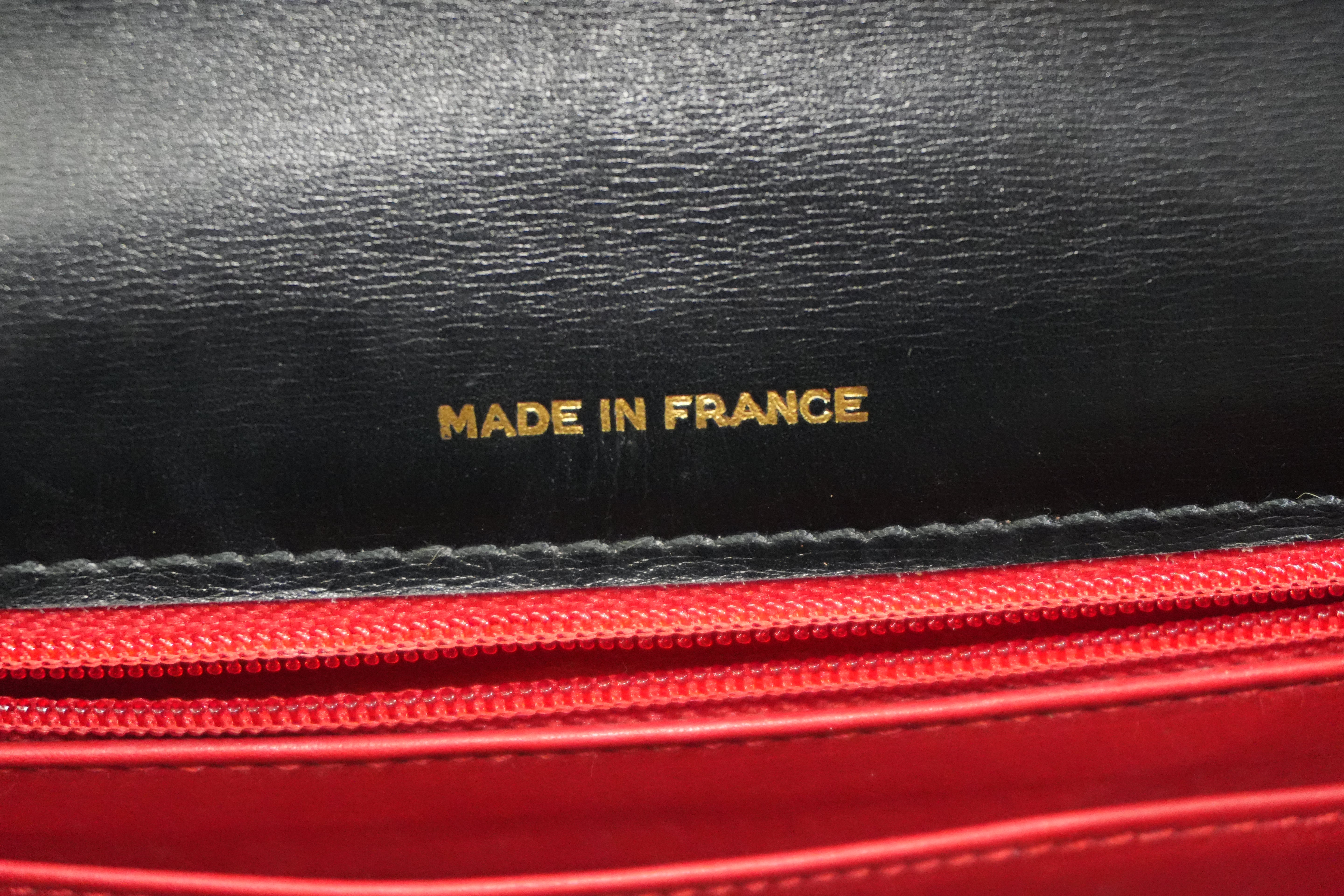 Pre-owned Celine Lizard Leather Box Pattern Shoulder Bag Black