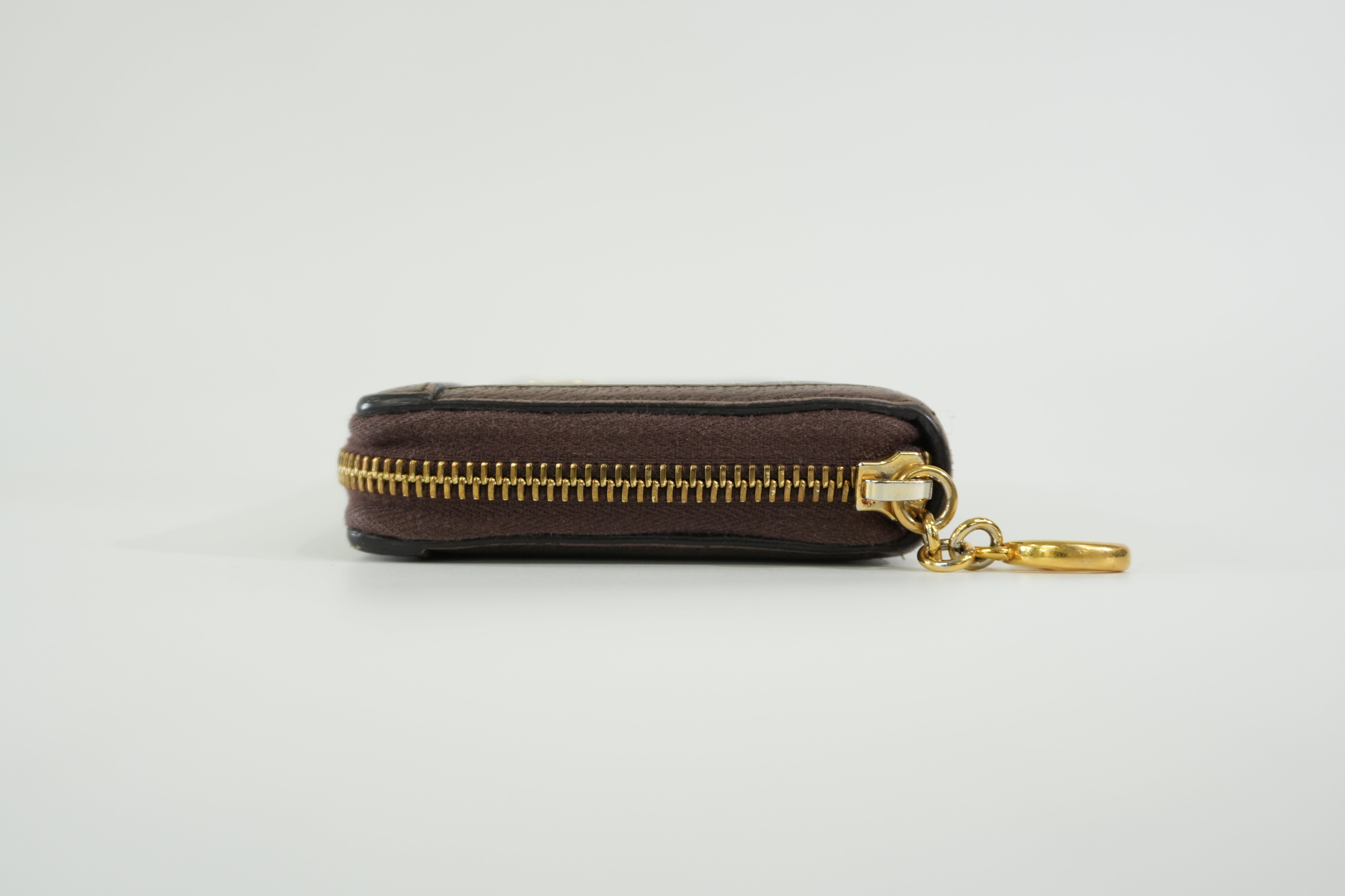 Pre-owned Gucci Ophidia Zippy Long Wallet Brown