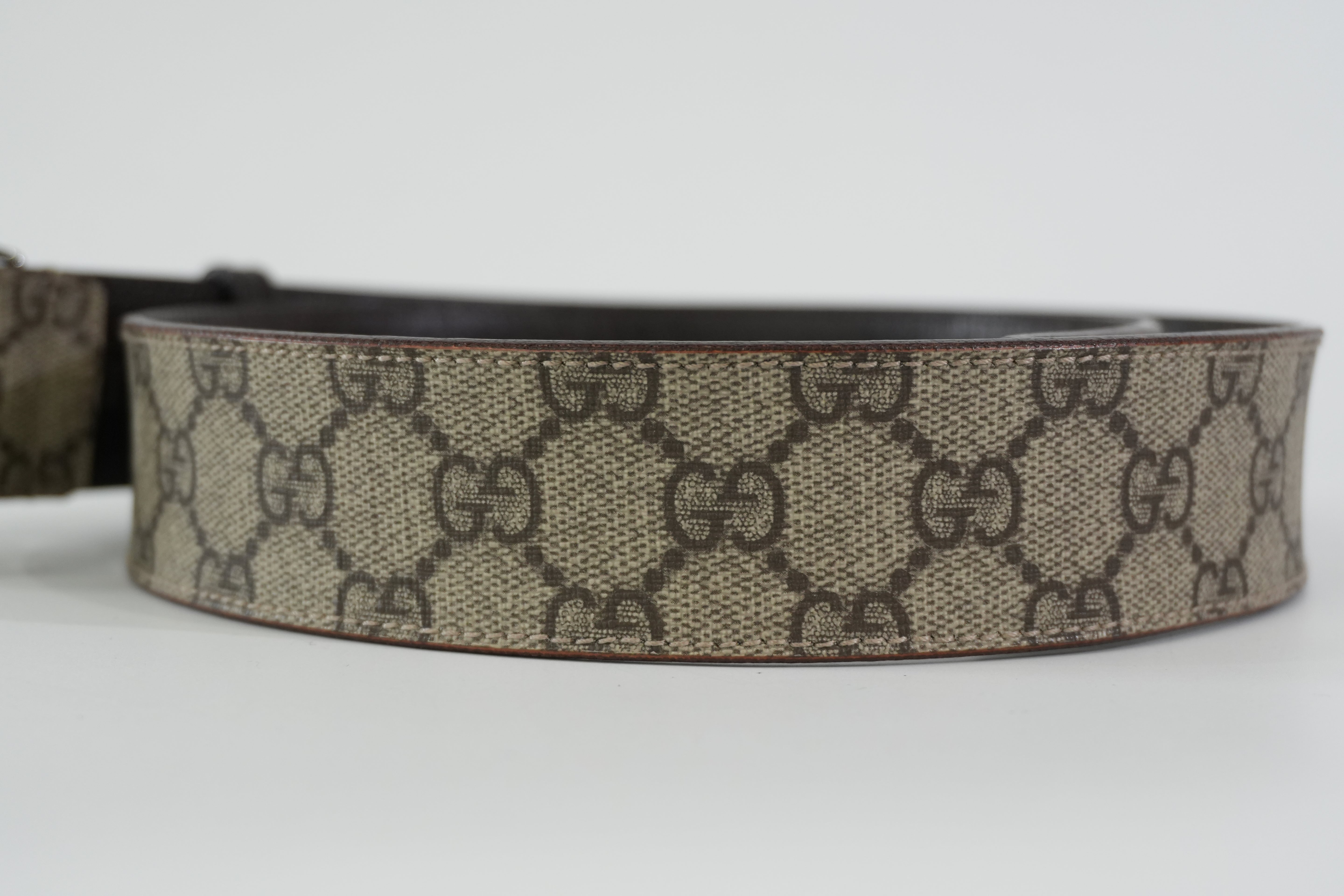Pre-owned Gucci Guccisima Belt Size 85 Brown