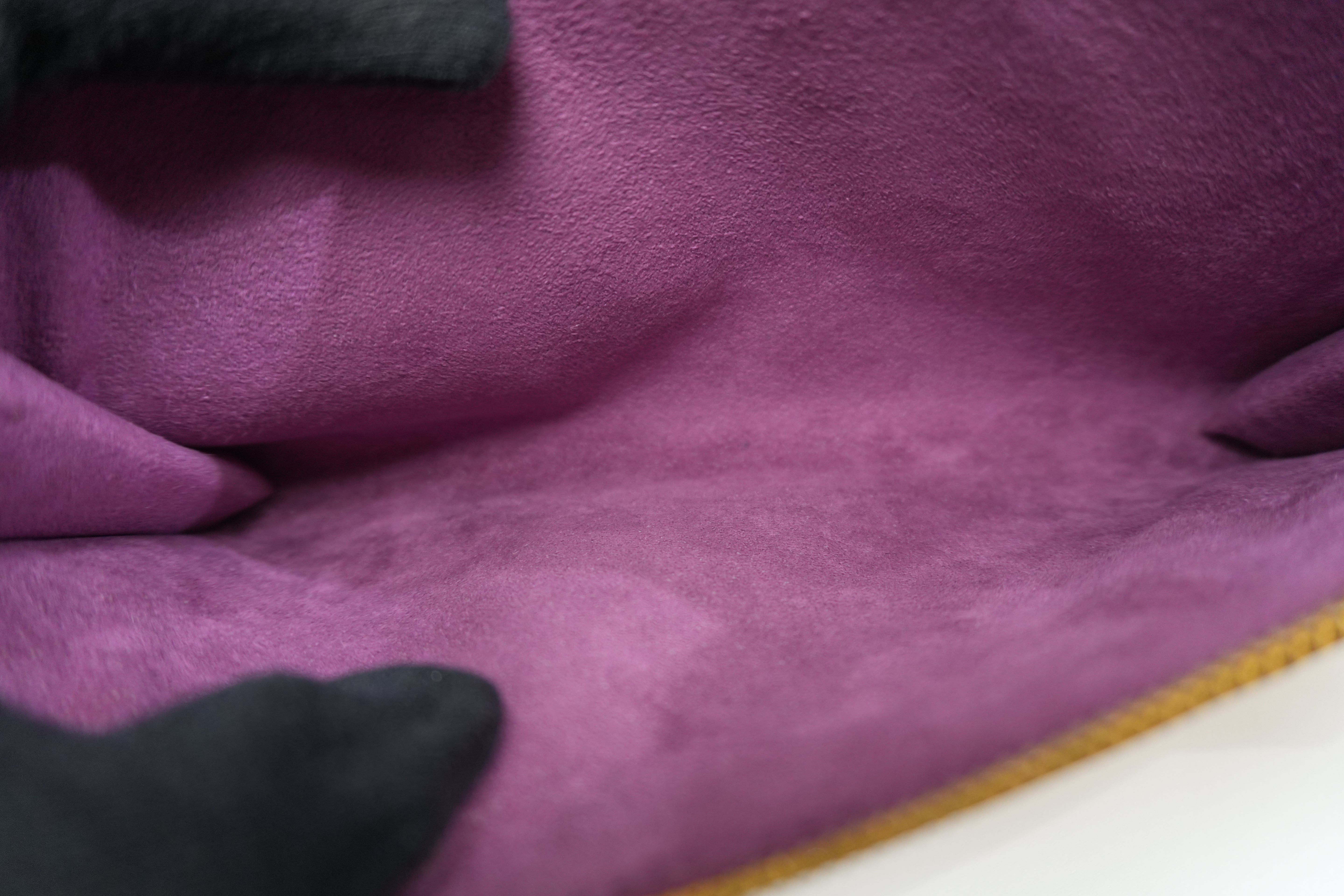 Pre-owned Louis Vuitton Epi Pochette Accessories without Strap Yellow