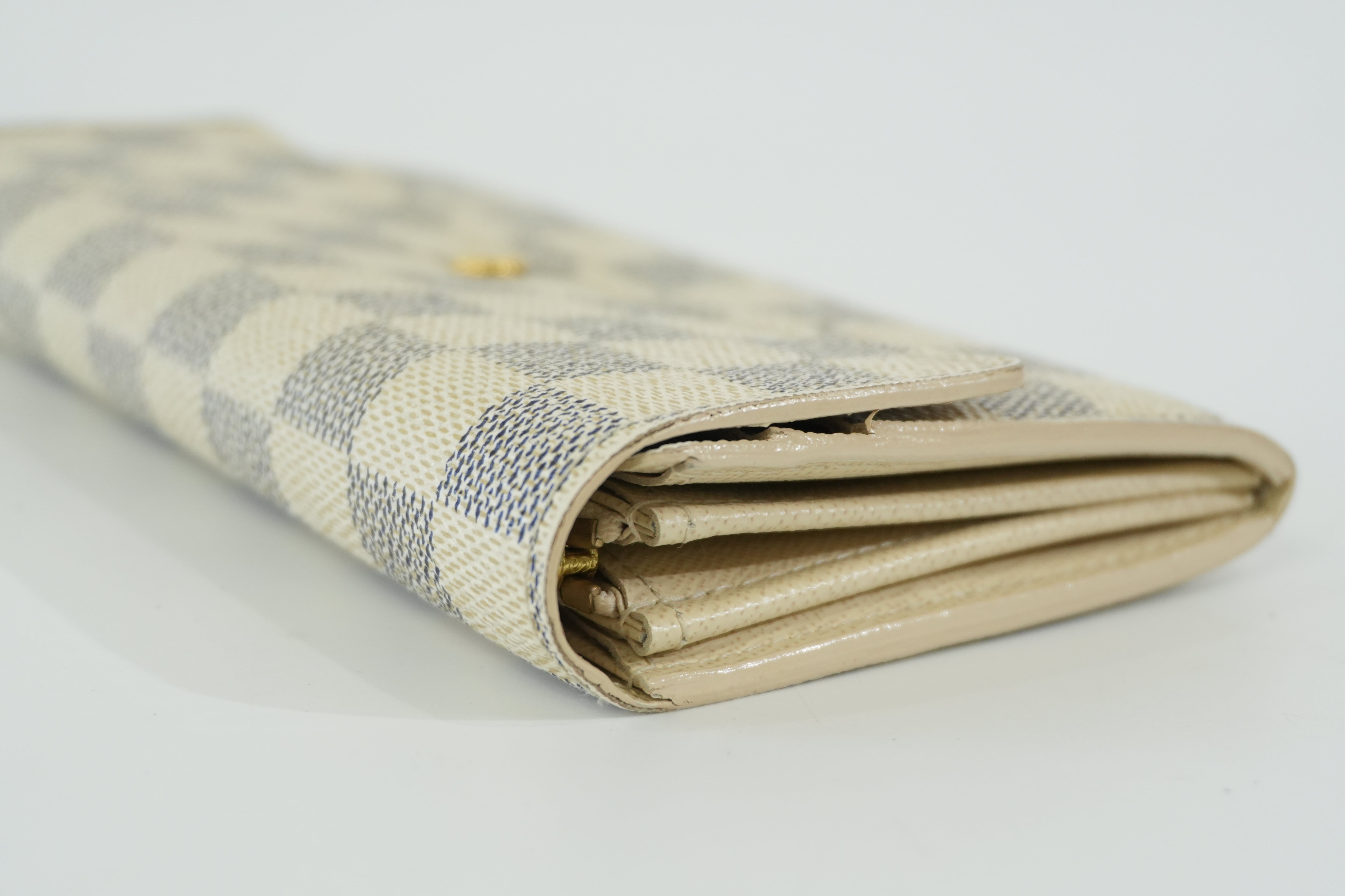 Pre-owned Louis Vuitton Damier Azur Sarah Wallet