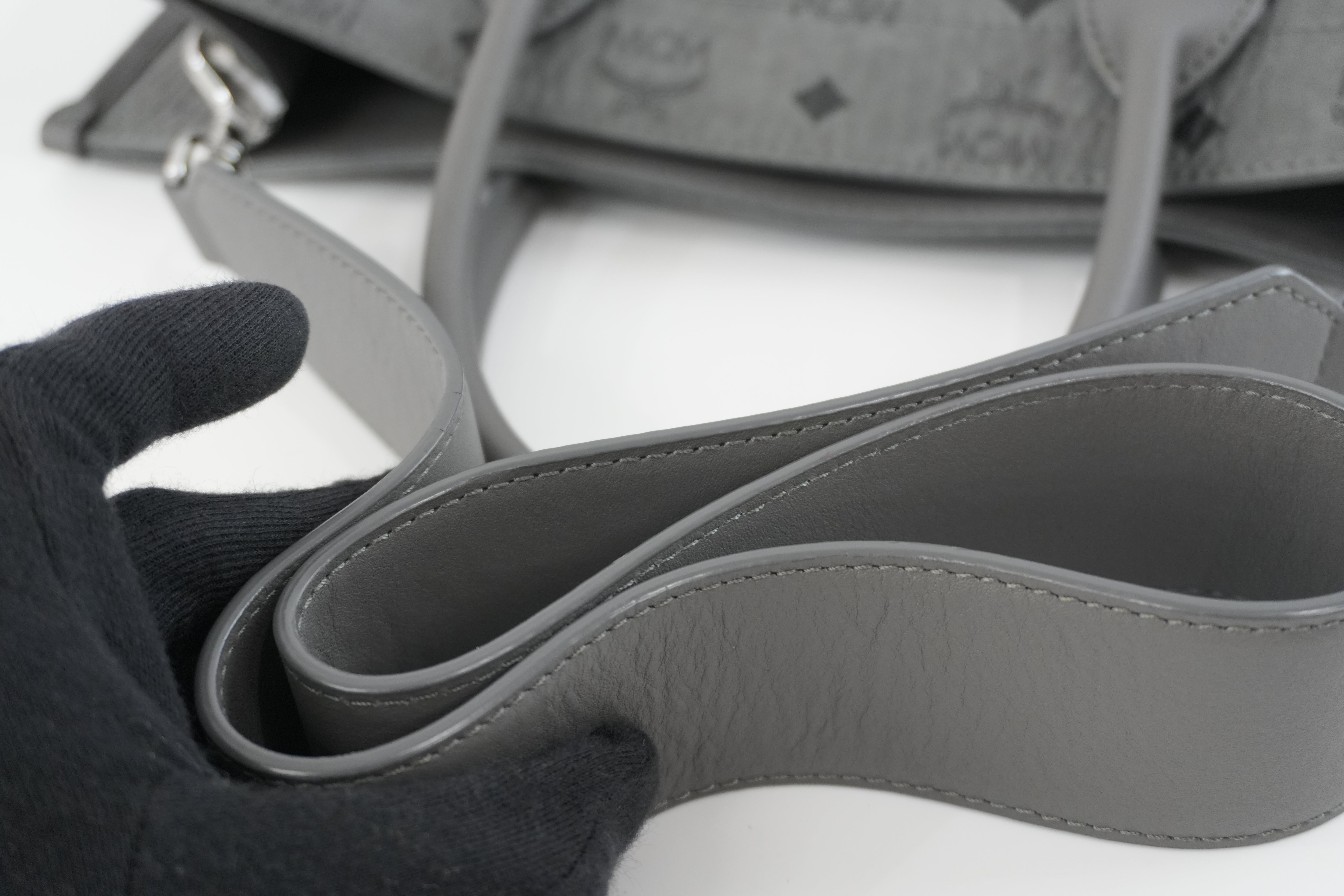 MCM Two Way Tote Bag Gray Used