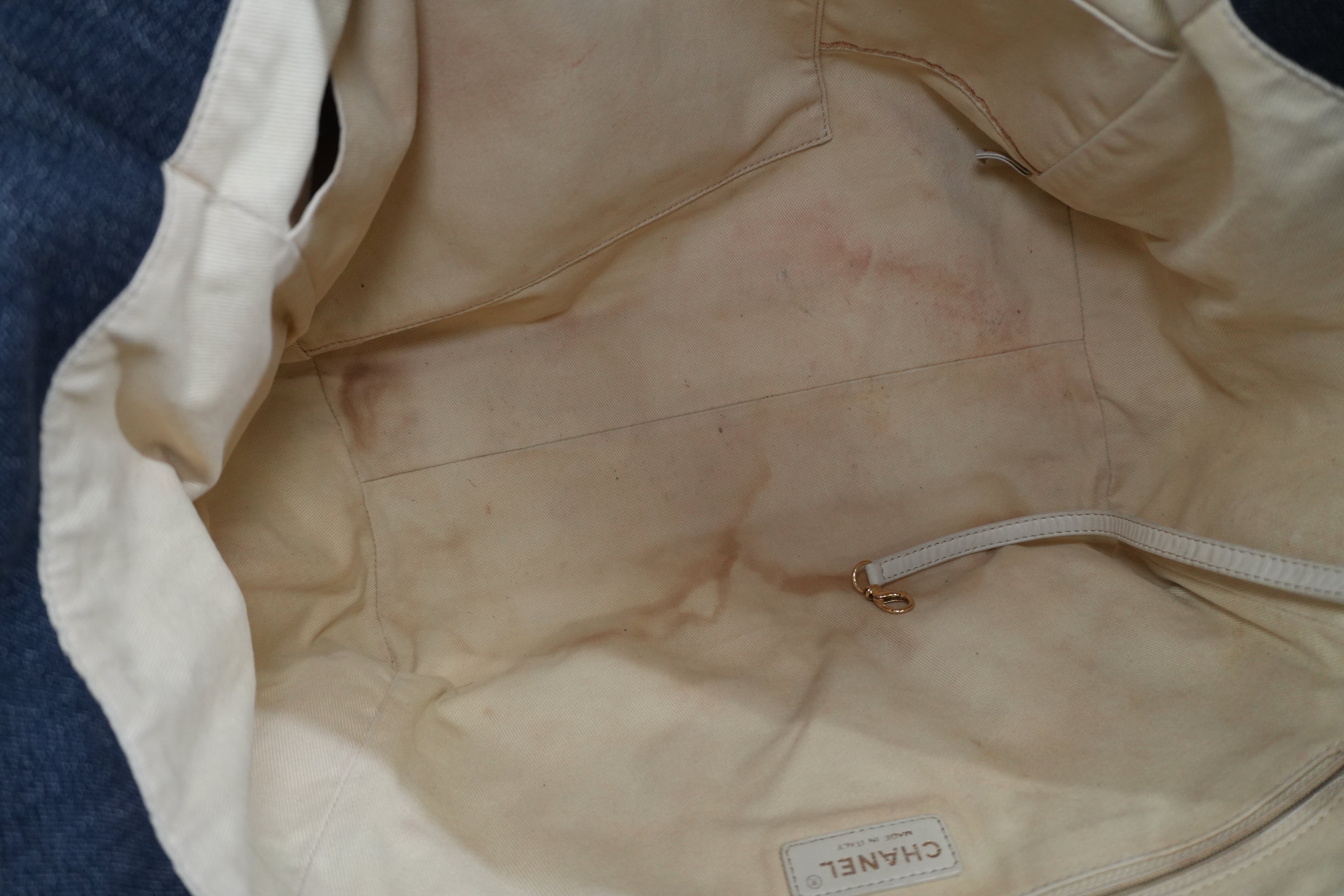 Pre-owned Chanel Deauville Tote Bag Blue Denim