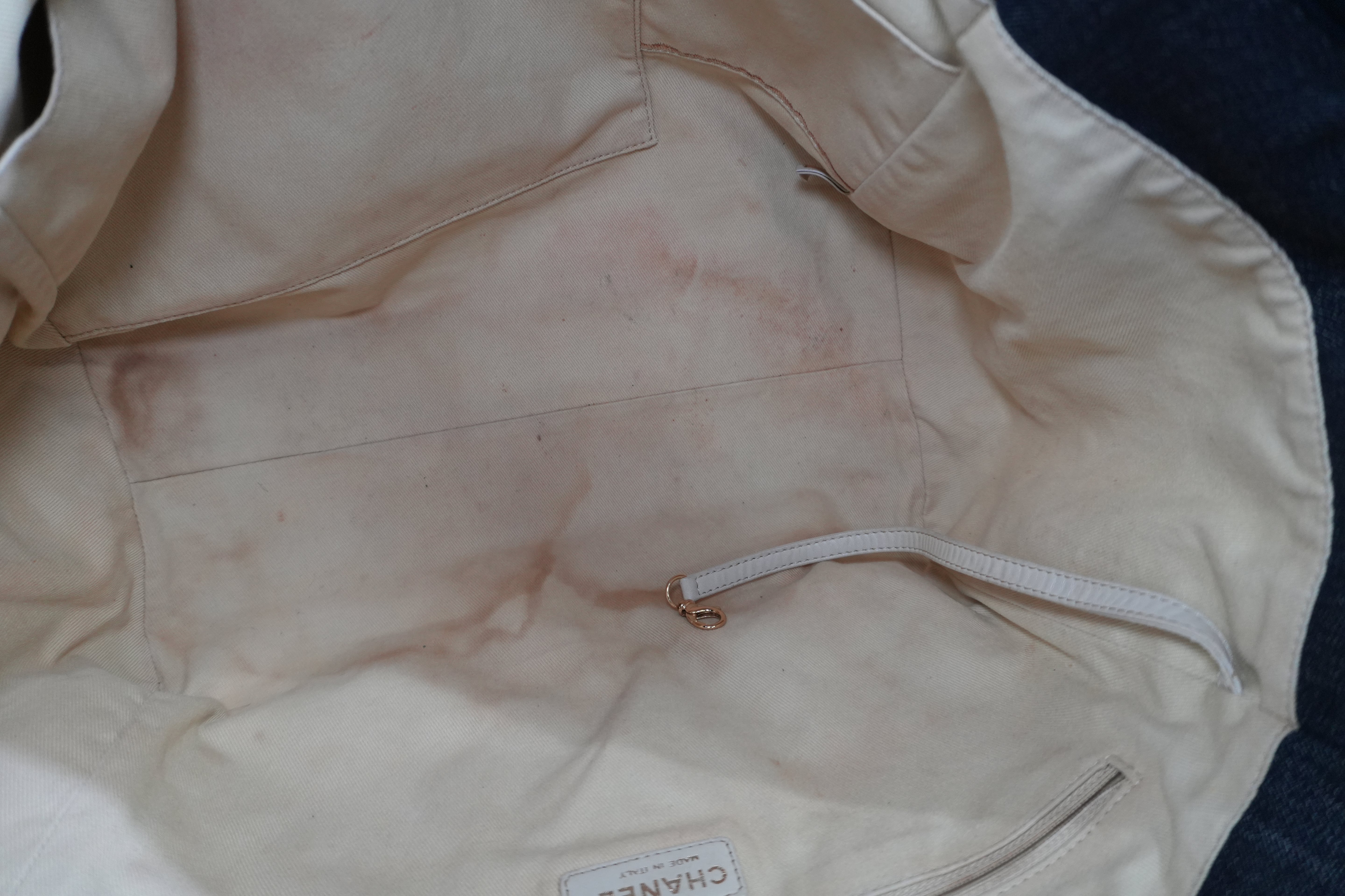 Pre-owned Chanel Deauville Tote Bag Blue Denim