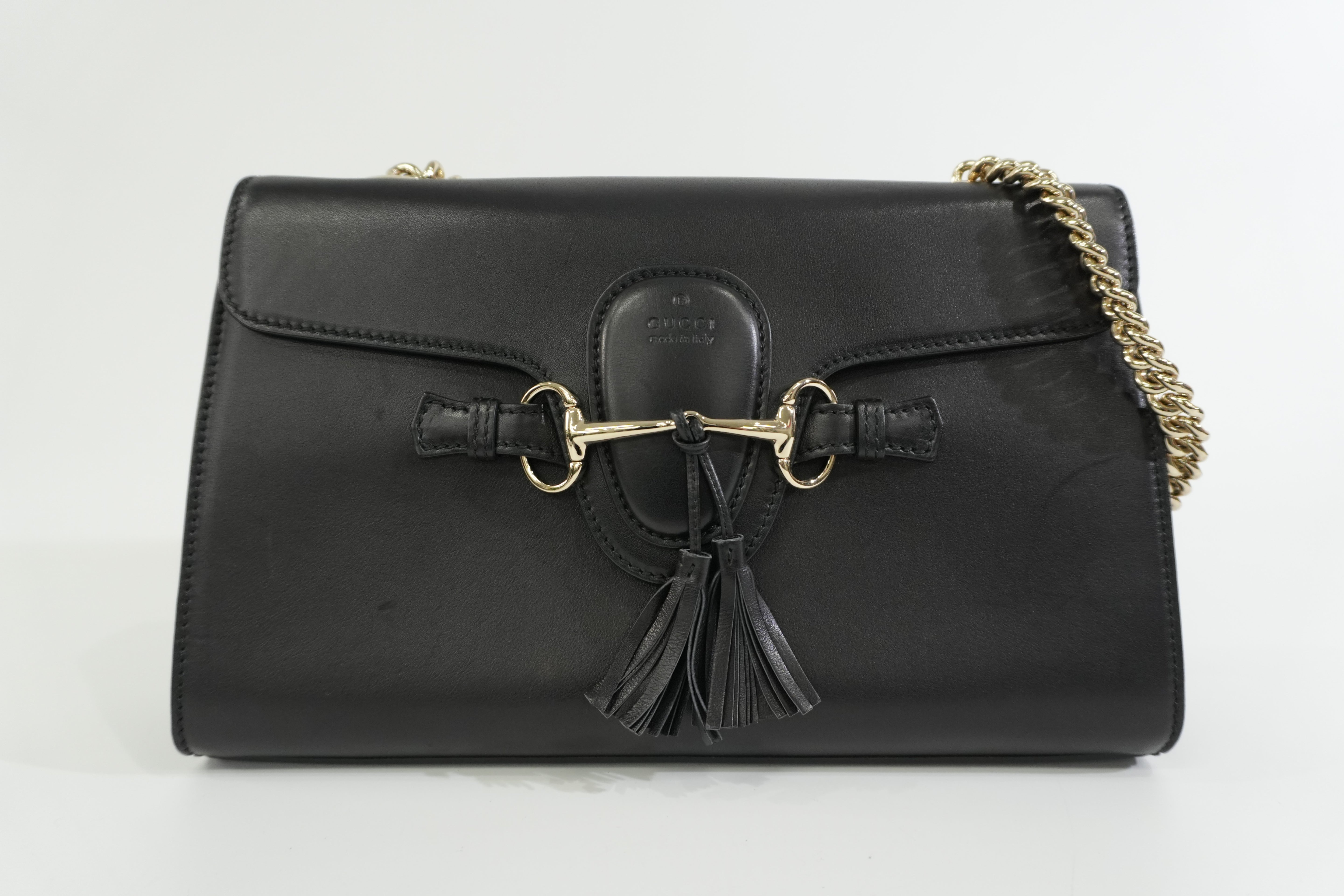 Pre-owned Gucci Emily Chain Shoulder Bag Black