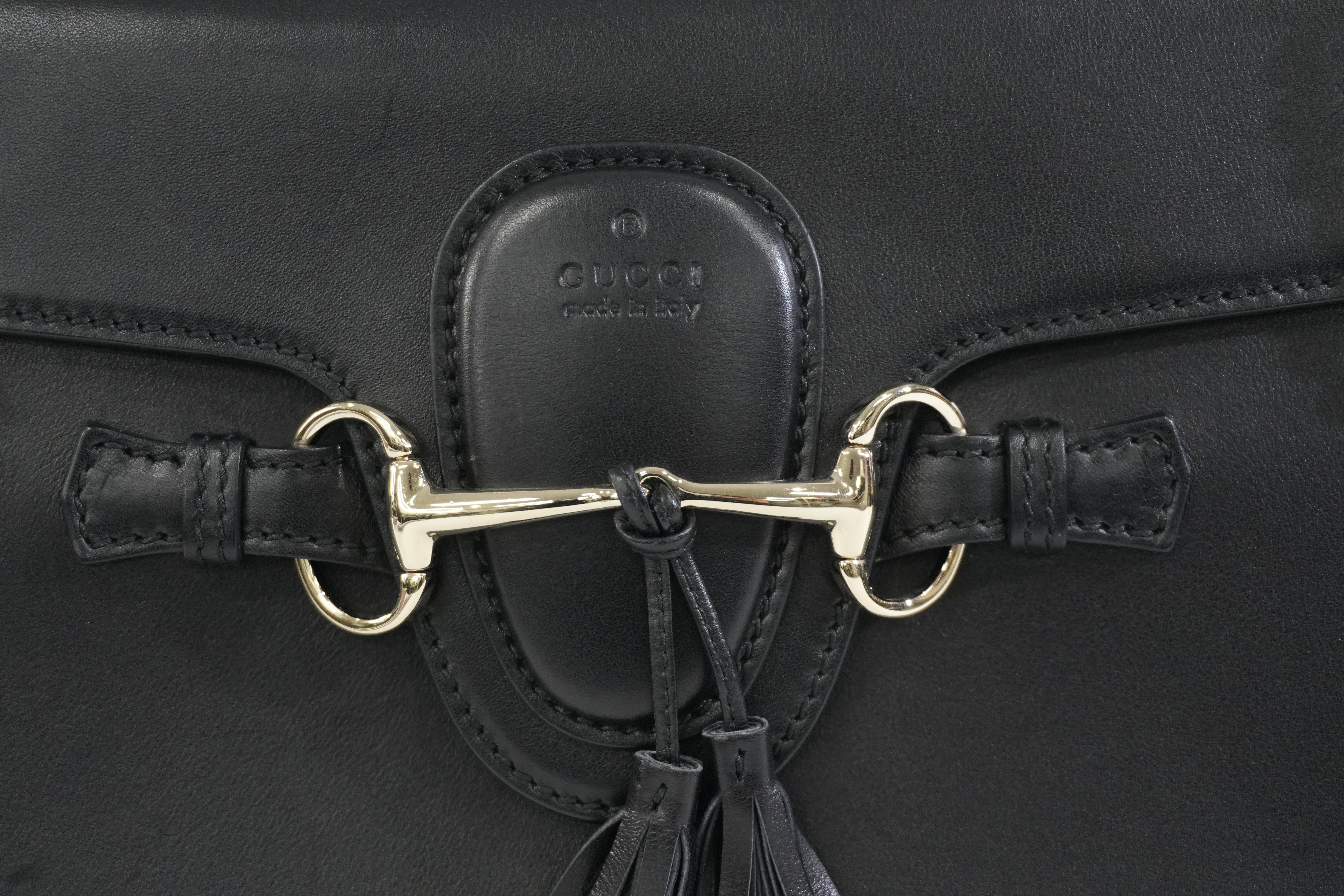 Pre-owned Gucci Emily Chain Shoulder Bag Black