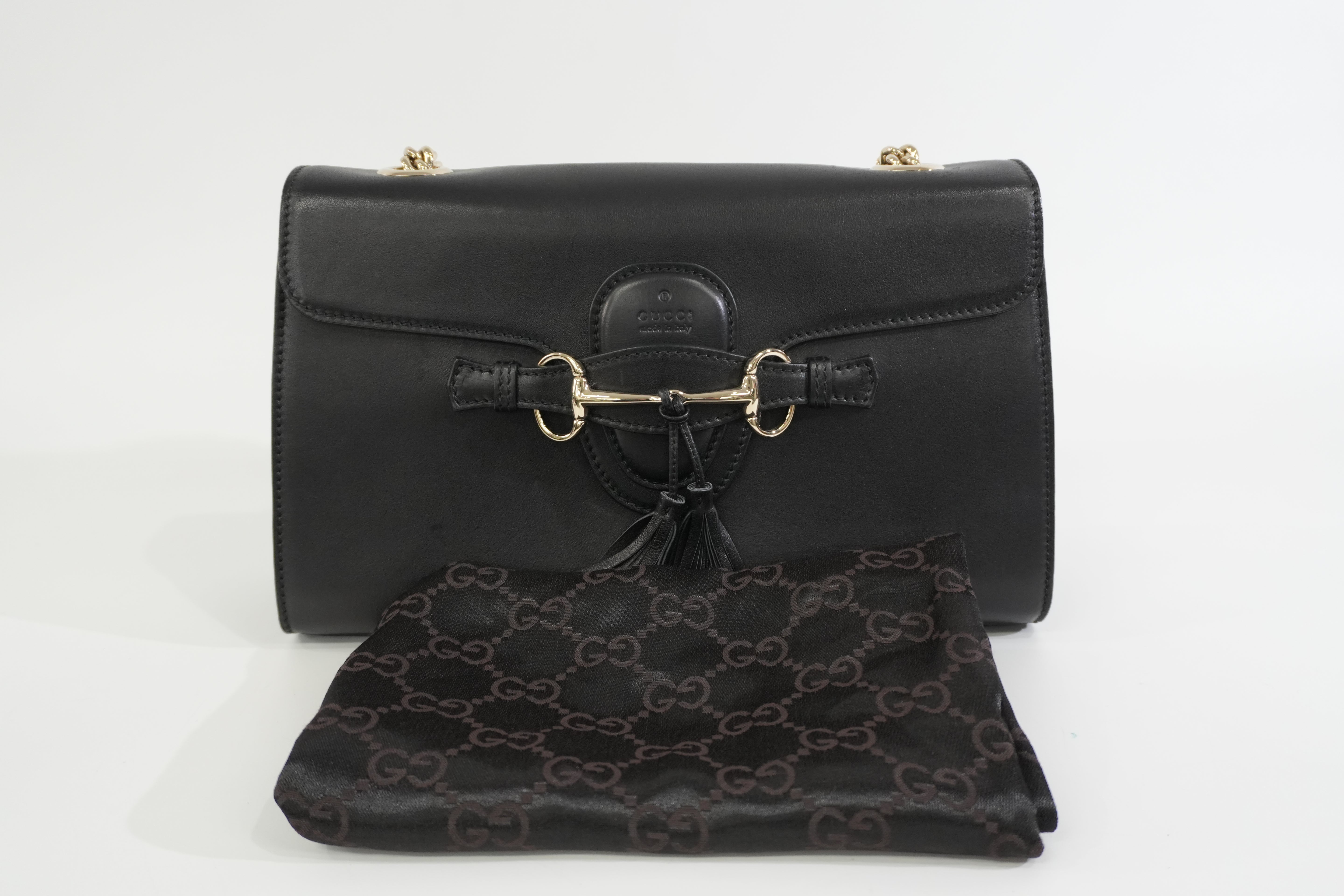 Pre-owned Gucci Emily Chain Shoulder Bag Black