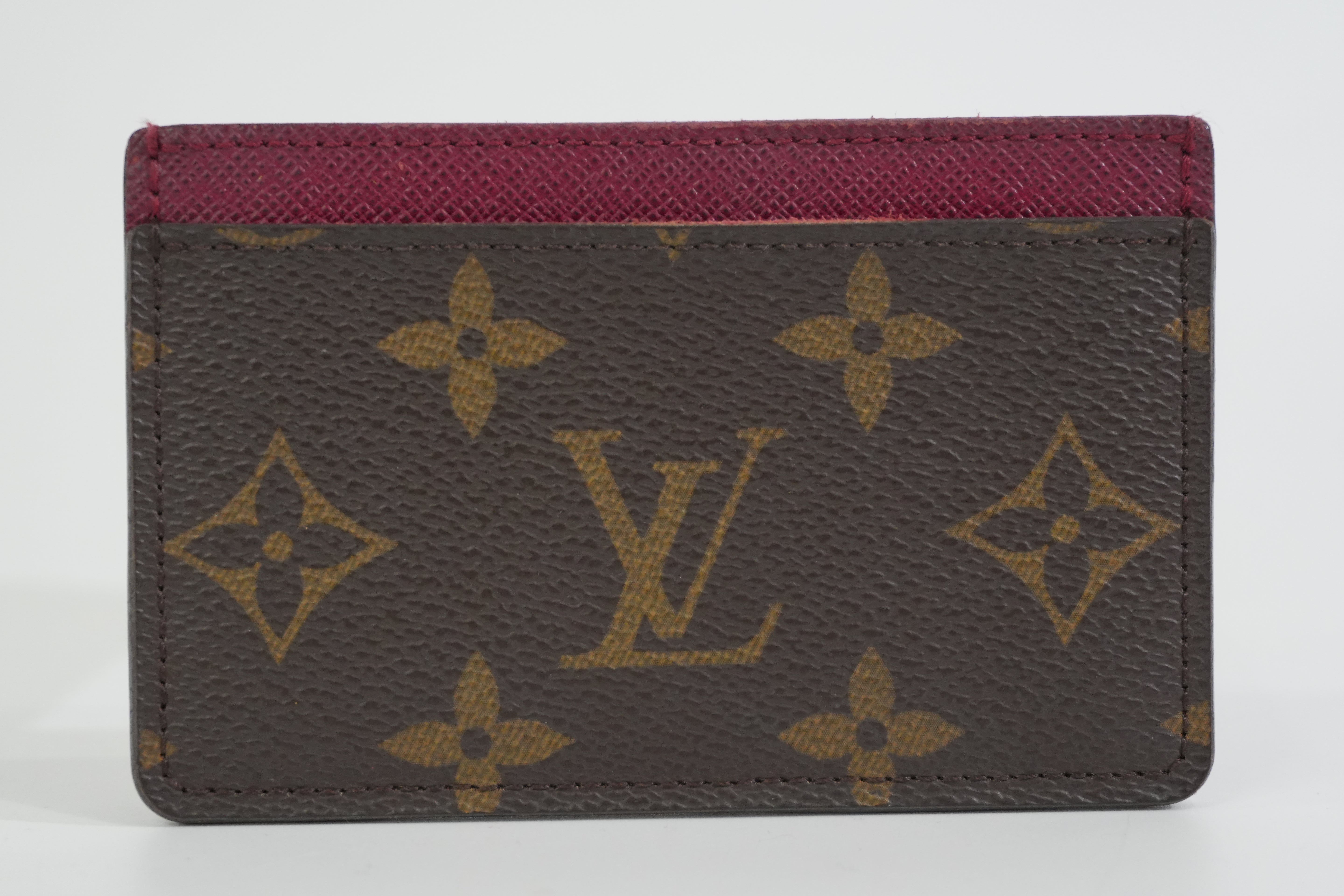 Pre-owned Louis Vuitton Monogram Card Case Rauge Fauviste