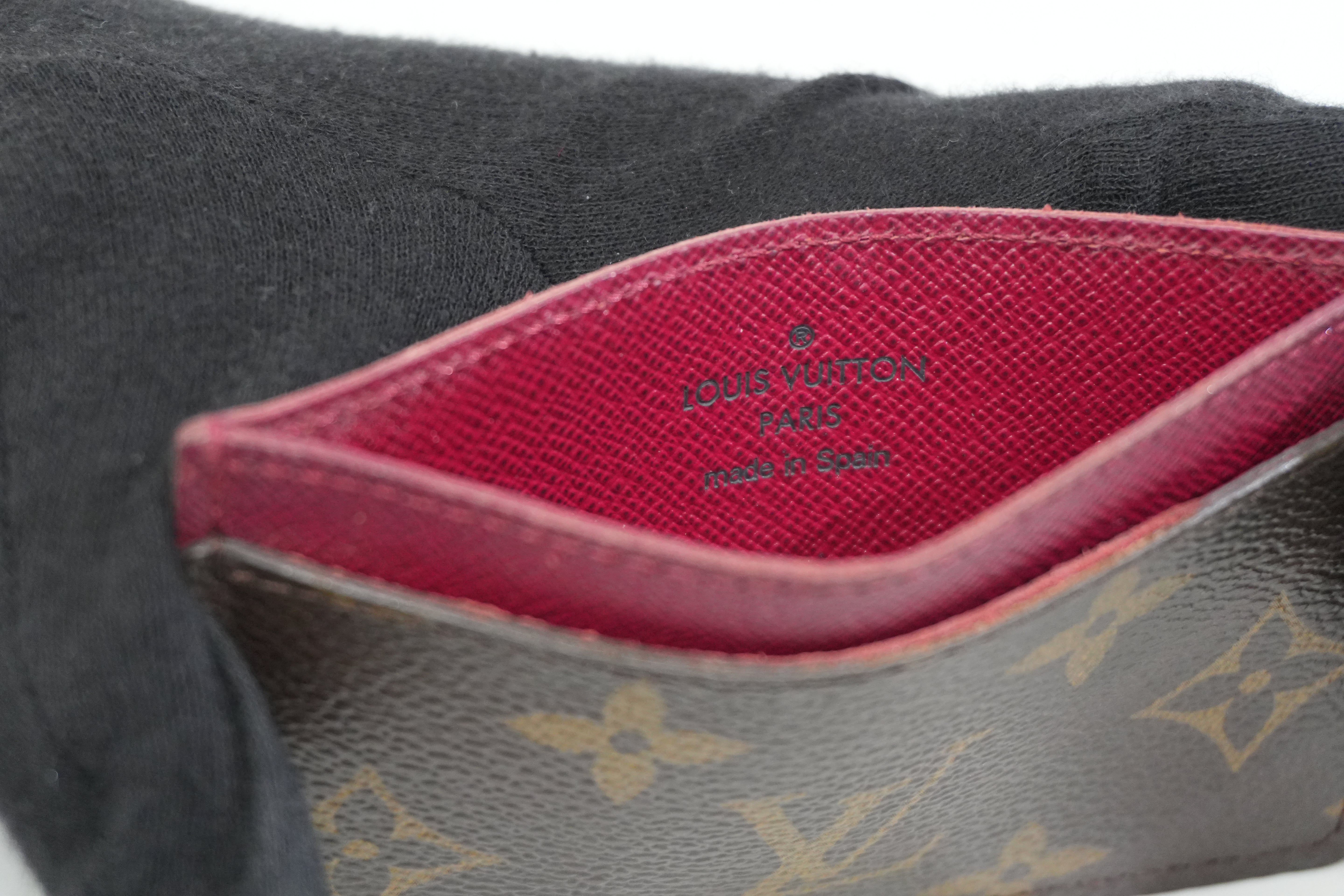 Pre-owned Louis Vuitton Monogram Card Case Rauge Fauviste