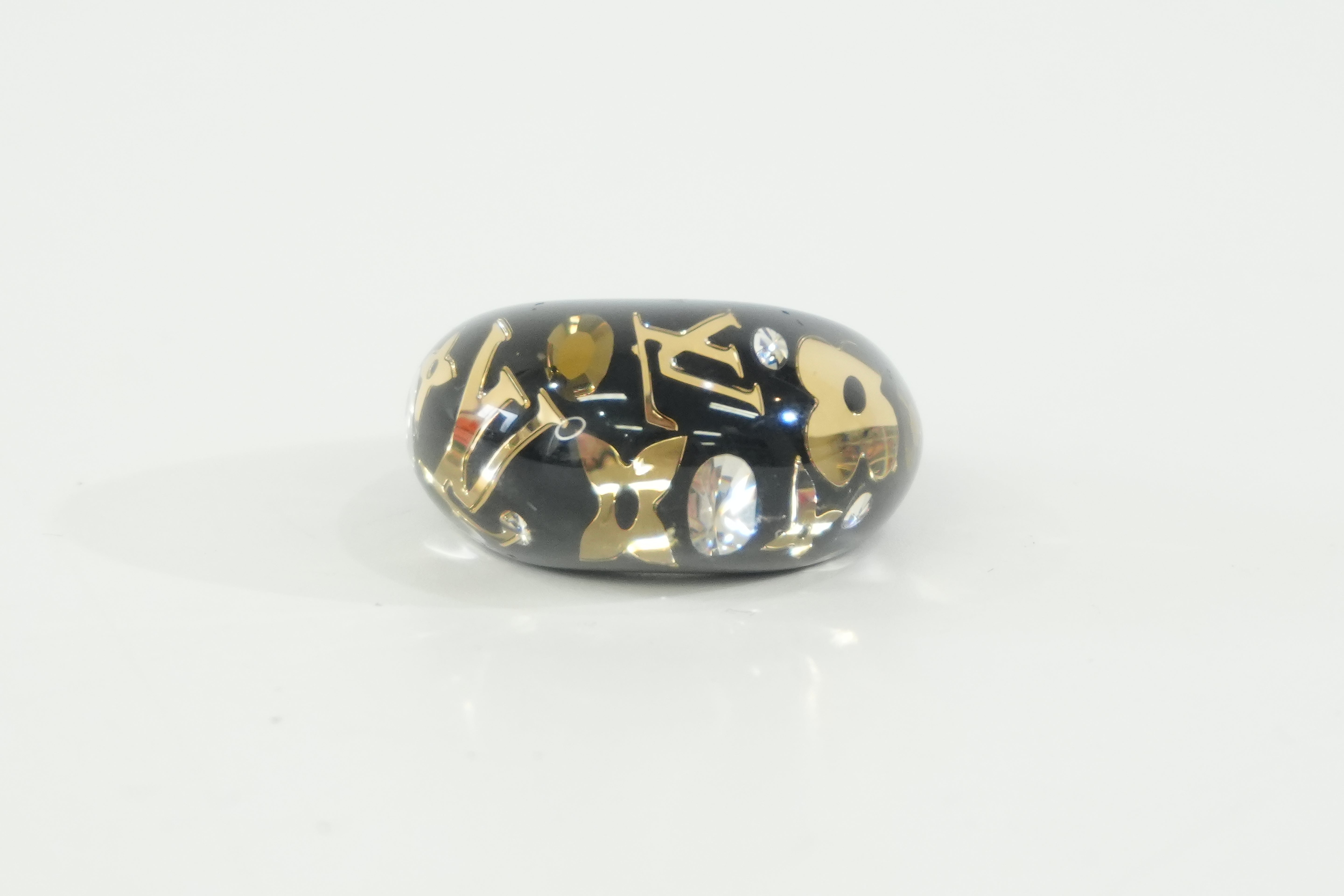 Pre-owned Louis Vuitton Resin Ring Size L Black