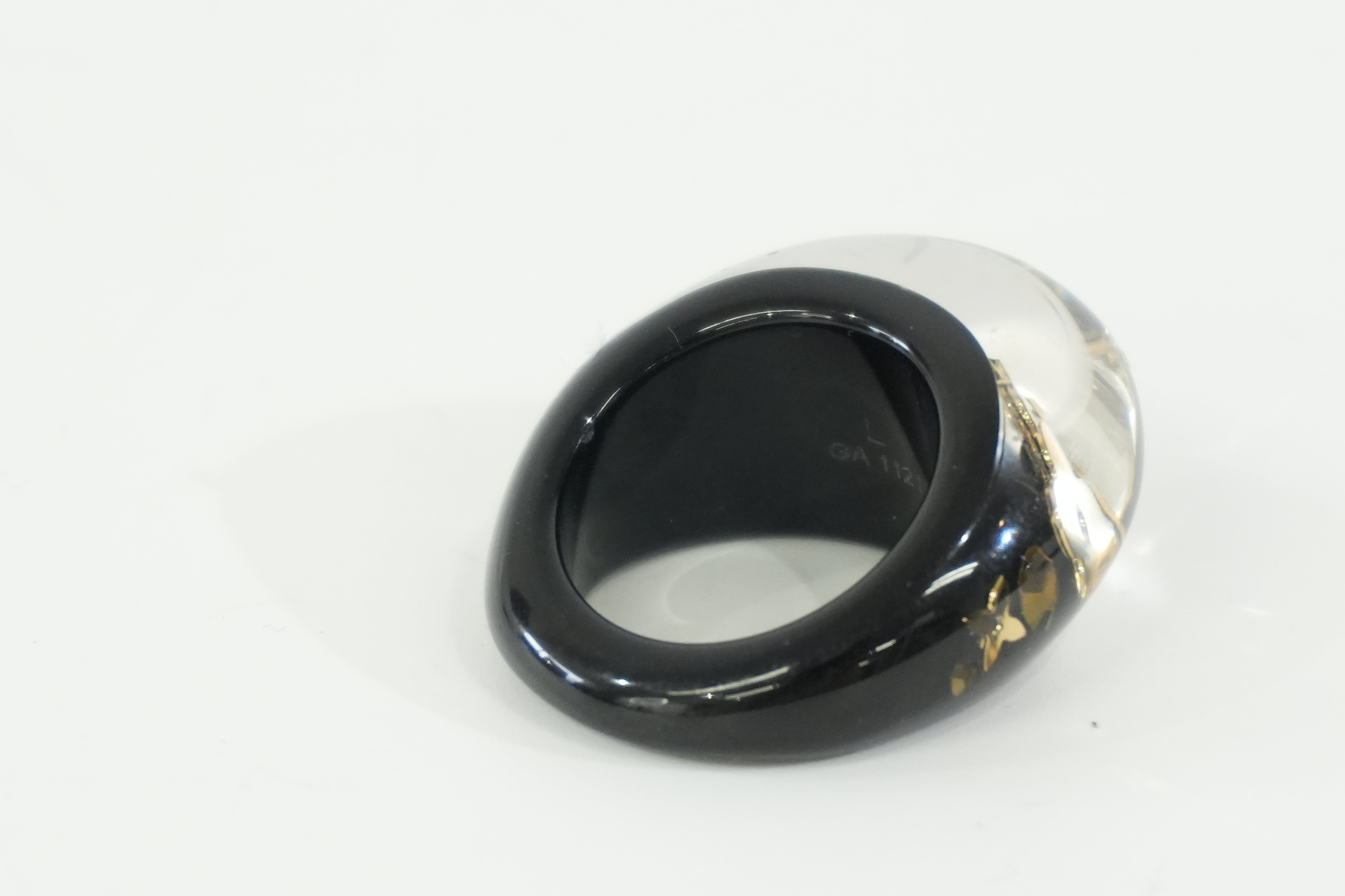 Pre-owned Louis Vuitton Resin Ring Size L Black