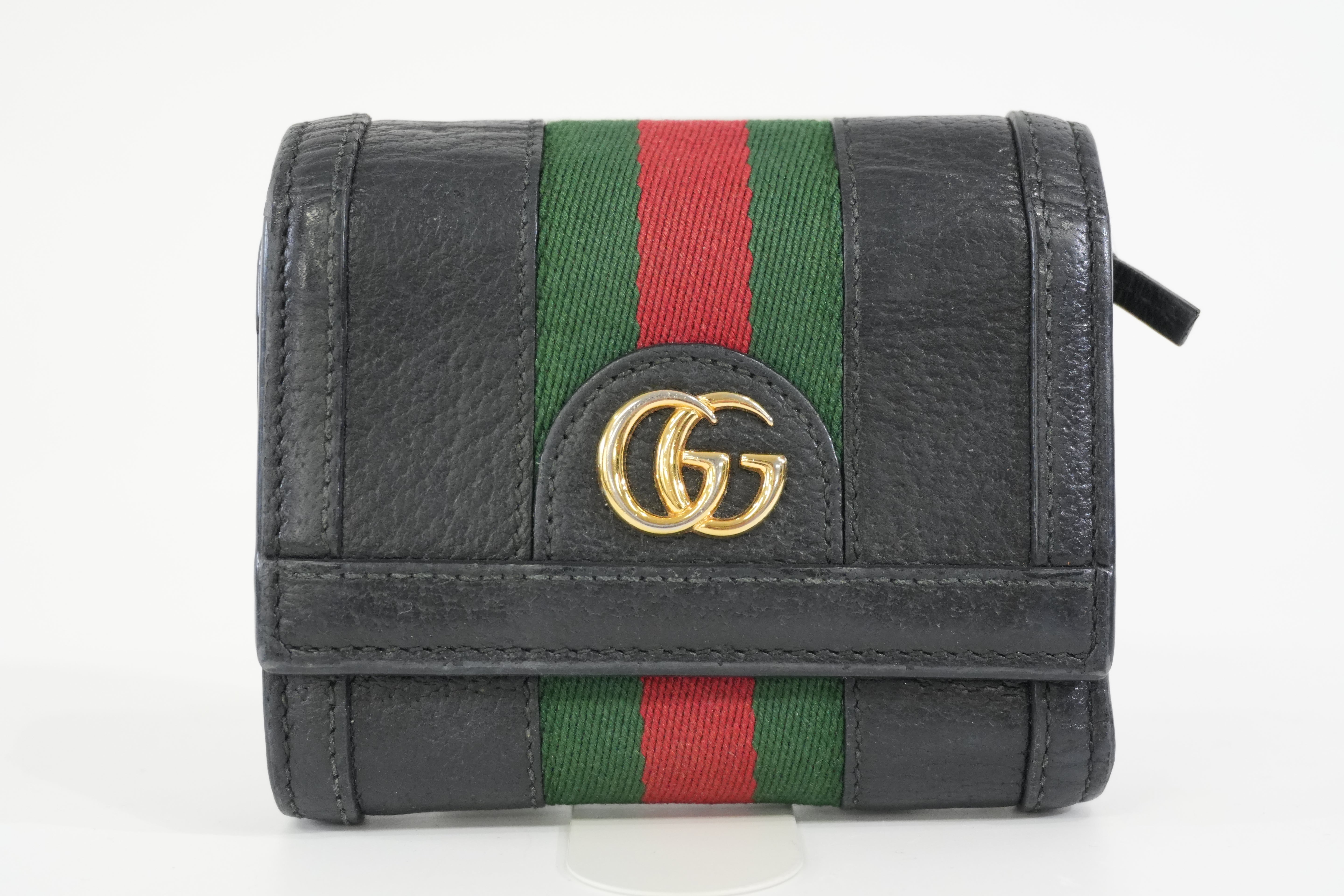 Pre-owned Gucci Trifold Wallet Black